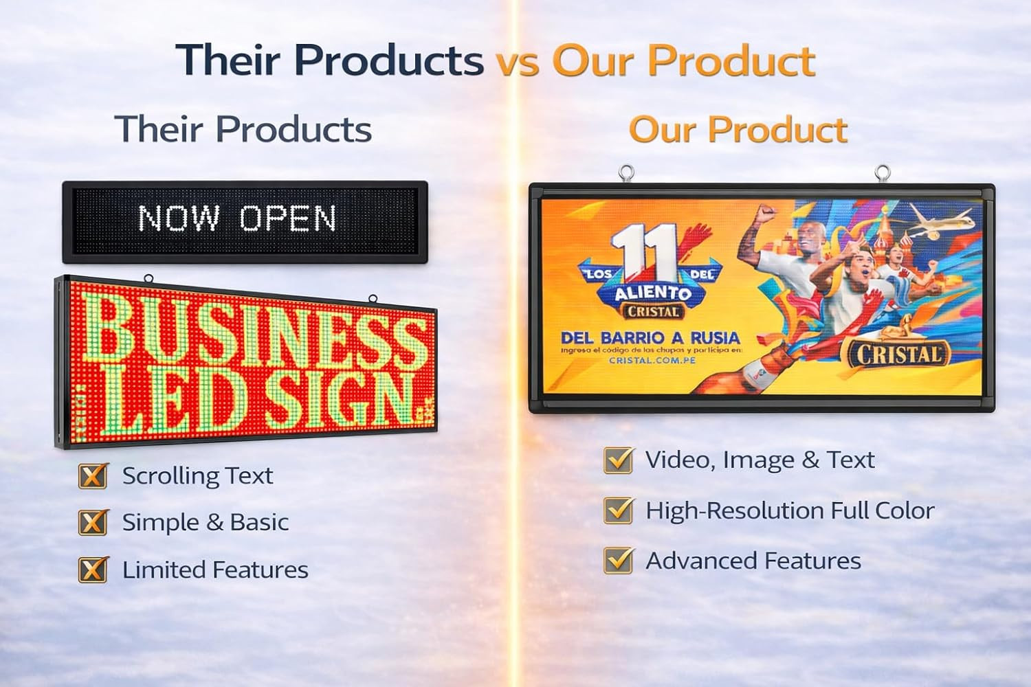 P6 Outdoor Full-Color LED Scrolling Sign, 40″ × 18″Programmable Digital Display