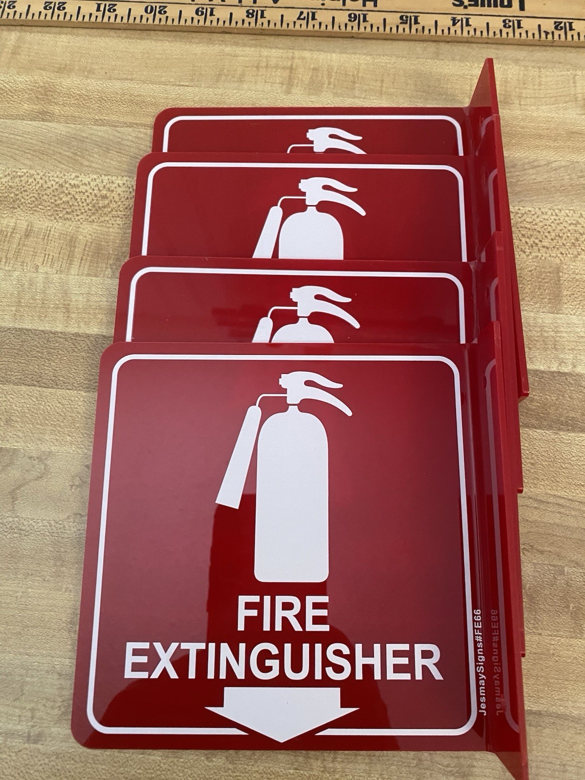 Fire Extinguisher Sign,4 Pack 6&Prime; Polished Acrylic Fire Extinguisher Signs wit…
