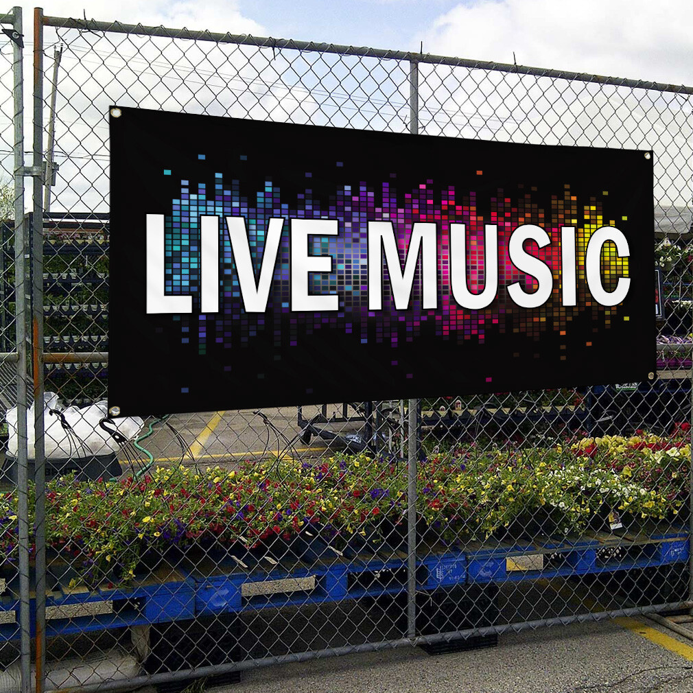 Vinyl Banner Multiple Sizes Live Music Business Business Concerts Outdoor