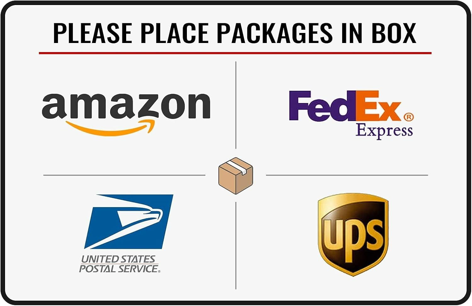 Vibrant 12×8 Outdoor &lsquo;Please Place Packages In Box&rsquo; Sign – Rust-Free Aluminum