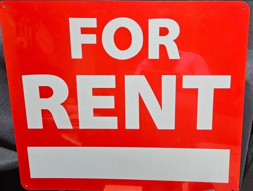 FOR RENT Sign 24×20&Prime; inch Weatherproof Plastic Rent Property Apartment Office
