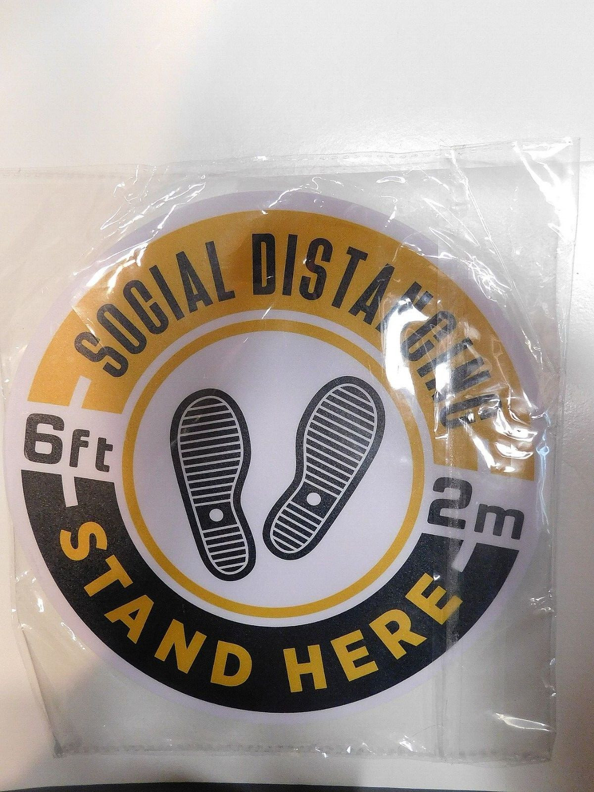 Social Distancing Floor Decals – 8&Prime; Round – Pack of 12 – Six Feet Apart Floor