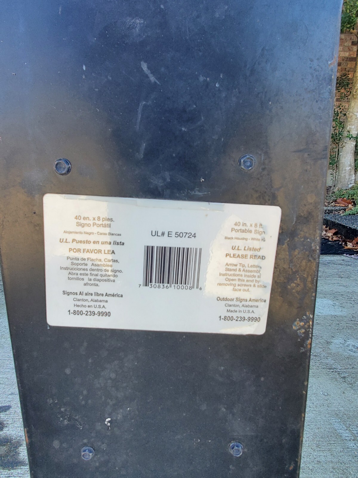 Double sided OUTDOOR – 2 Bulb – SIGN BOX / FRAME, Flashing LG 8&rsquo;x4&rsquo;x7 » used