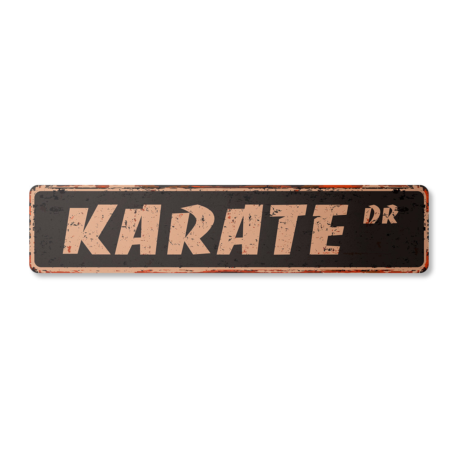 KARATE Vintage Street Sign Metal Plastic martial arts tae kwon do
