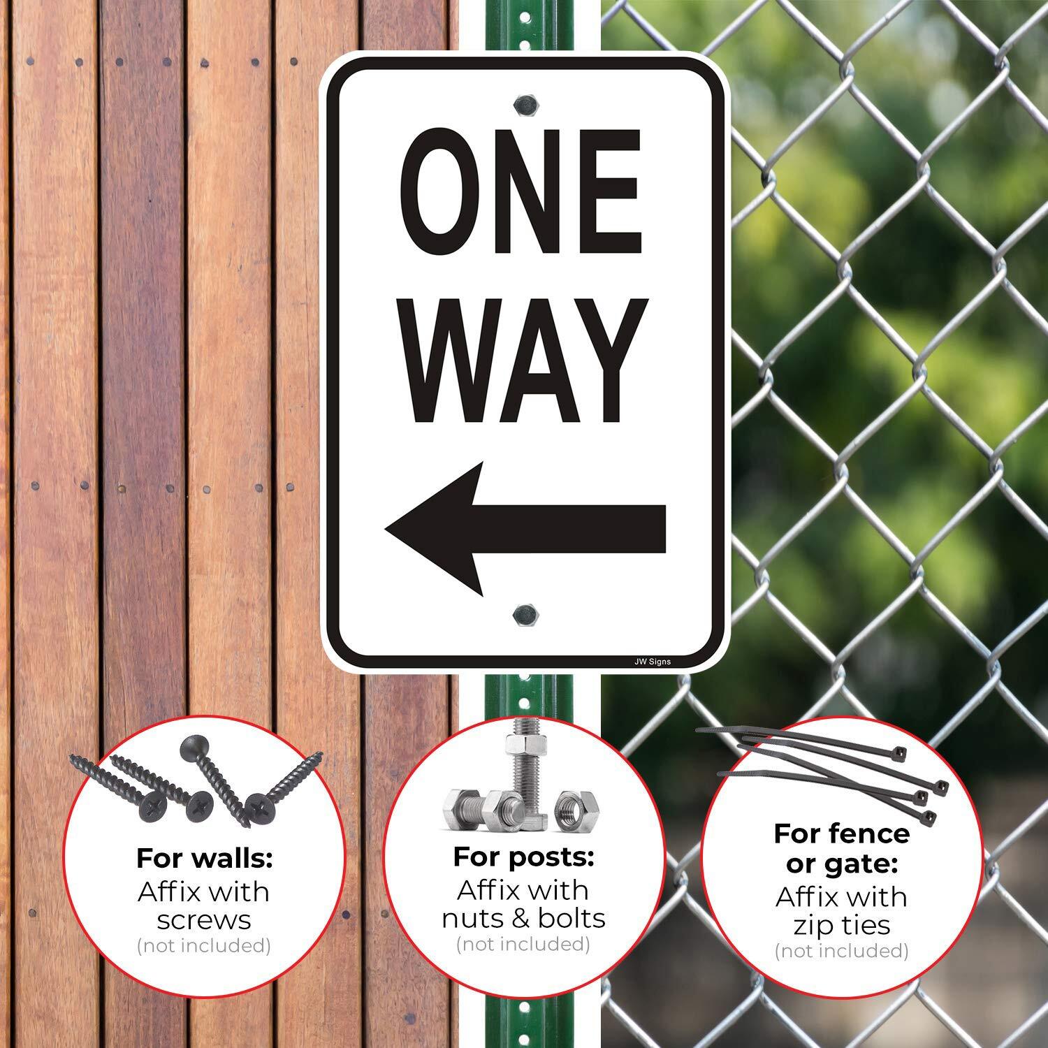One Way with Arrow Left Sign 2Pack Traffic Signs 12&Prime;x18&Prime; .040 Reflective Alum…