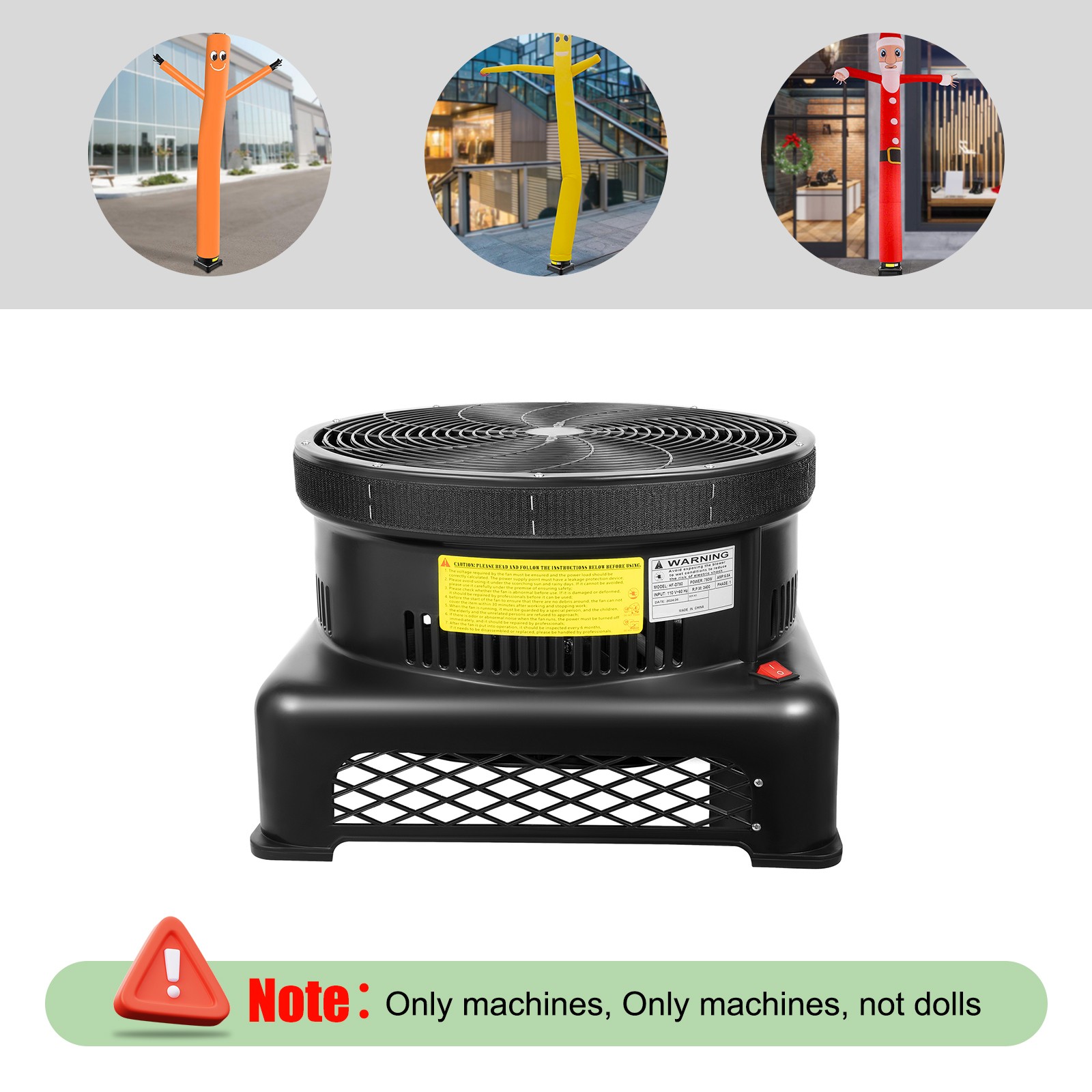 750W 1HP Inflatable Blower Air Blower Fan For Air Tube Puppet Dancer Wind Tube