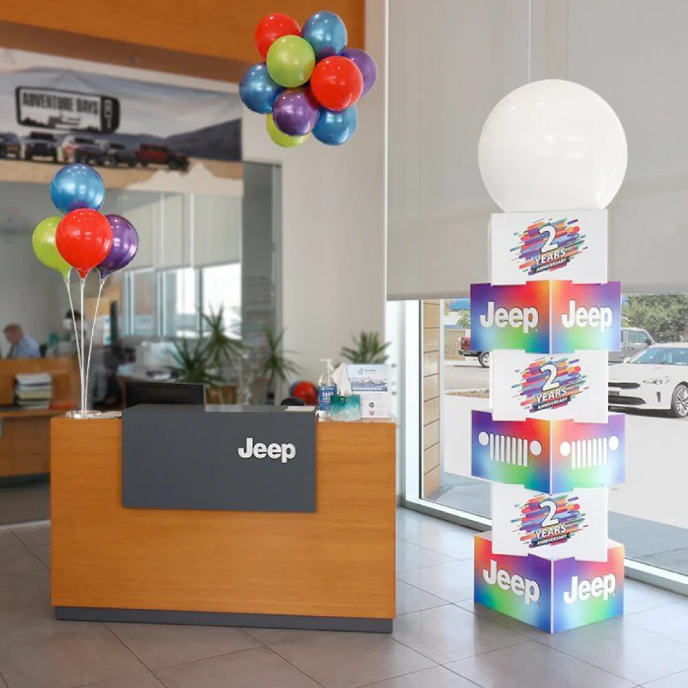 PermaShine Printed Balloon Tower Car Dealer Advertisement Sale Seasonal Holiday