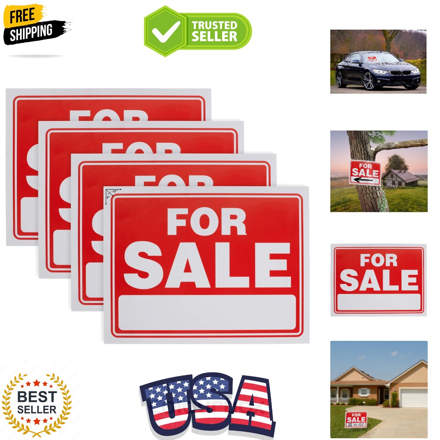 9&Prime; X 12&Prime; Sale Sign for Car and Auto Sales – Rust Free Clear and Visible Text …