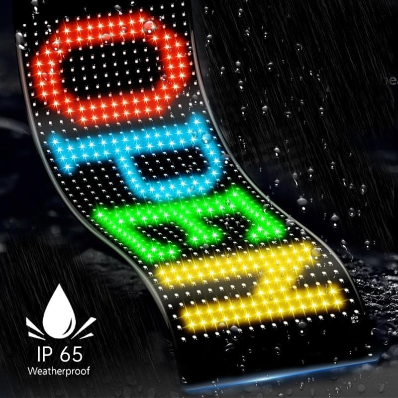 LED Sign for Car Taxi, 7 »X3 » Flexible LED Matrix Panel USB 5V Bluetooth APP Co