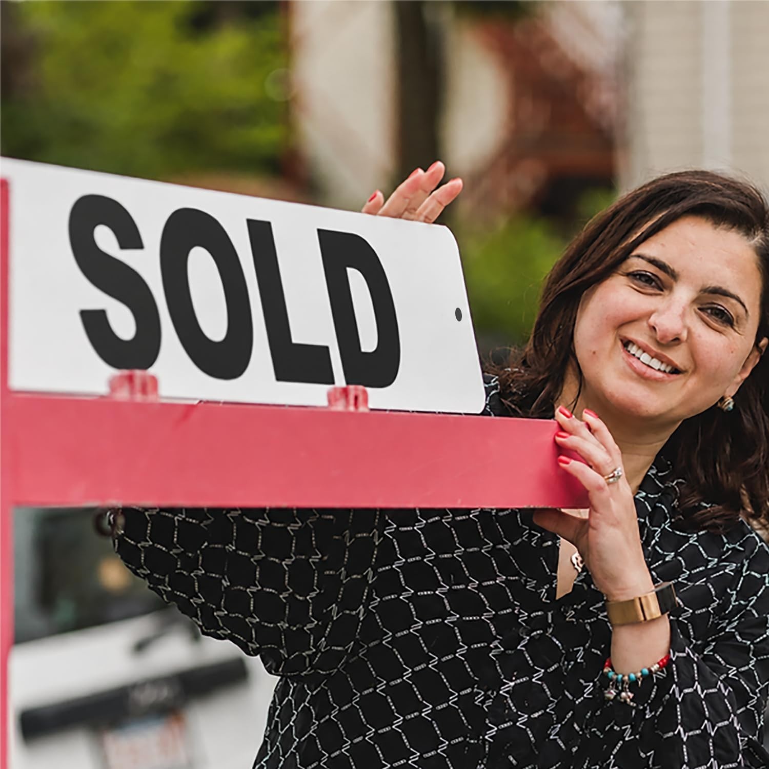 Real Estate Rider Sign 6×24 Aluminum Double-Sided Sale Pending Red