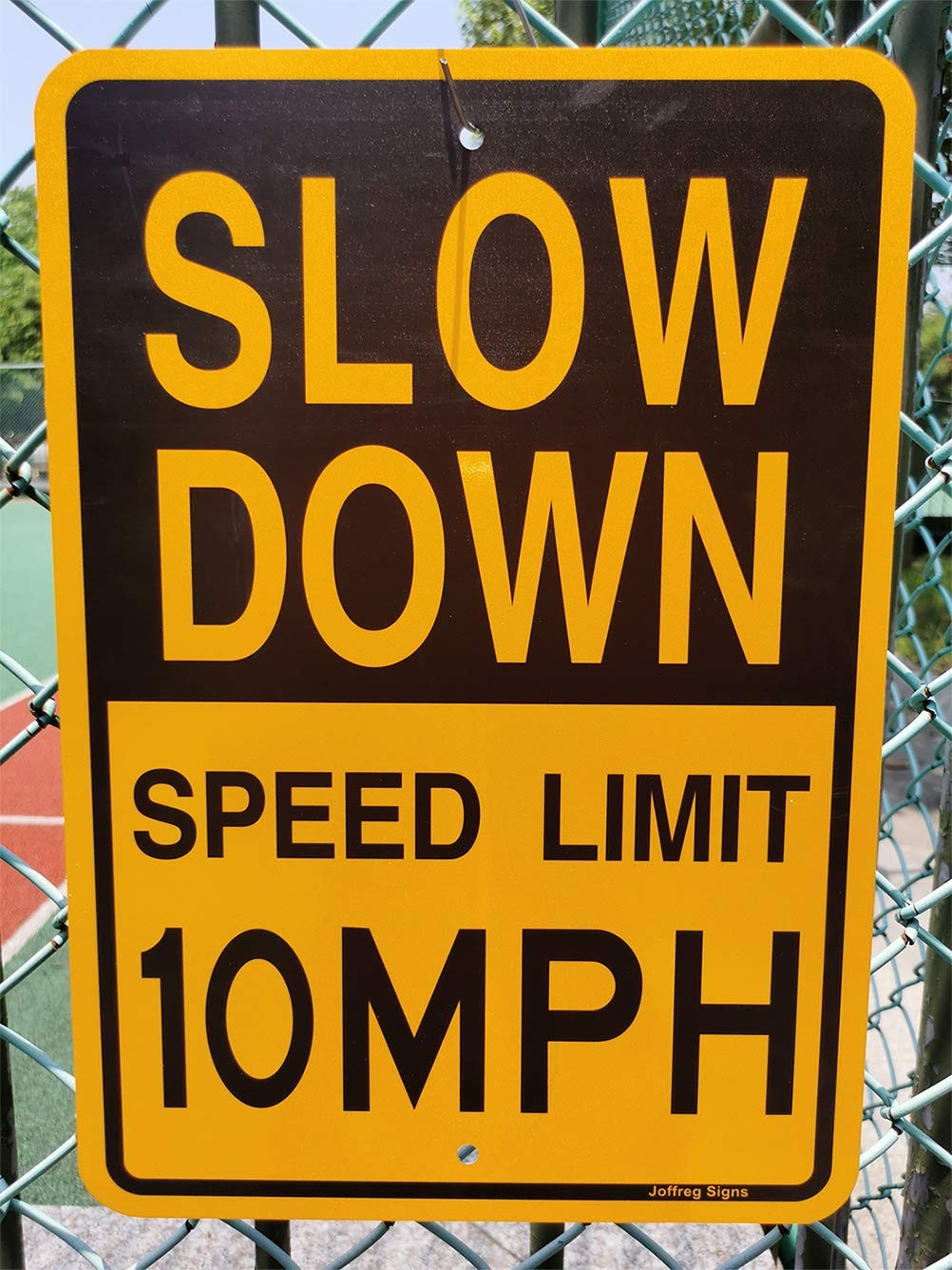 2 PCS Slow Down Speed Limit 10 MPH Sign Reflective Aluminum 17×12 Inch
