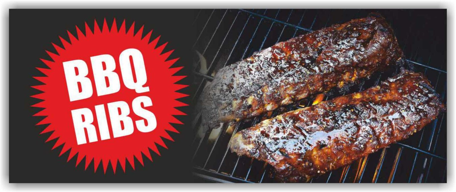 BBQ RIBS Advertising Banner Vinyl Mesh Sign Mexicans Food Beef Tacos BARBEQUE