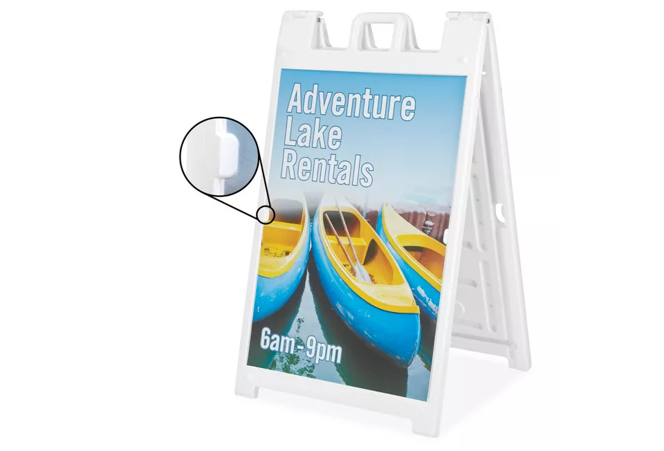 Plastic A-Frame Sign – Deluxe, 24 x 36&Prime;, White – Uline H-7902W