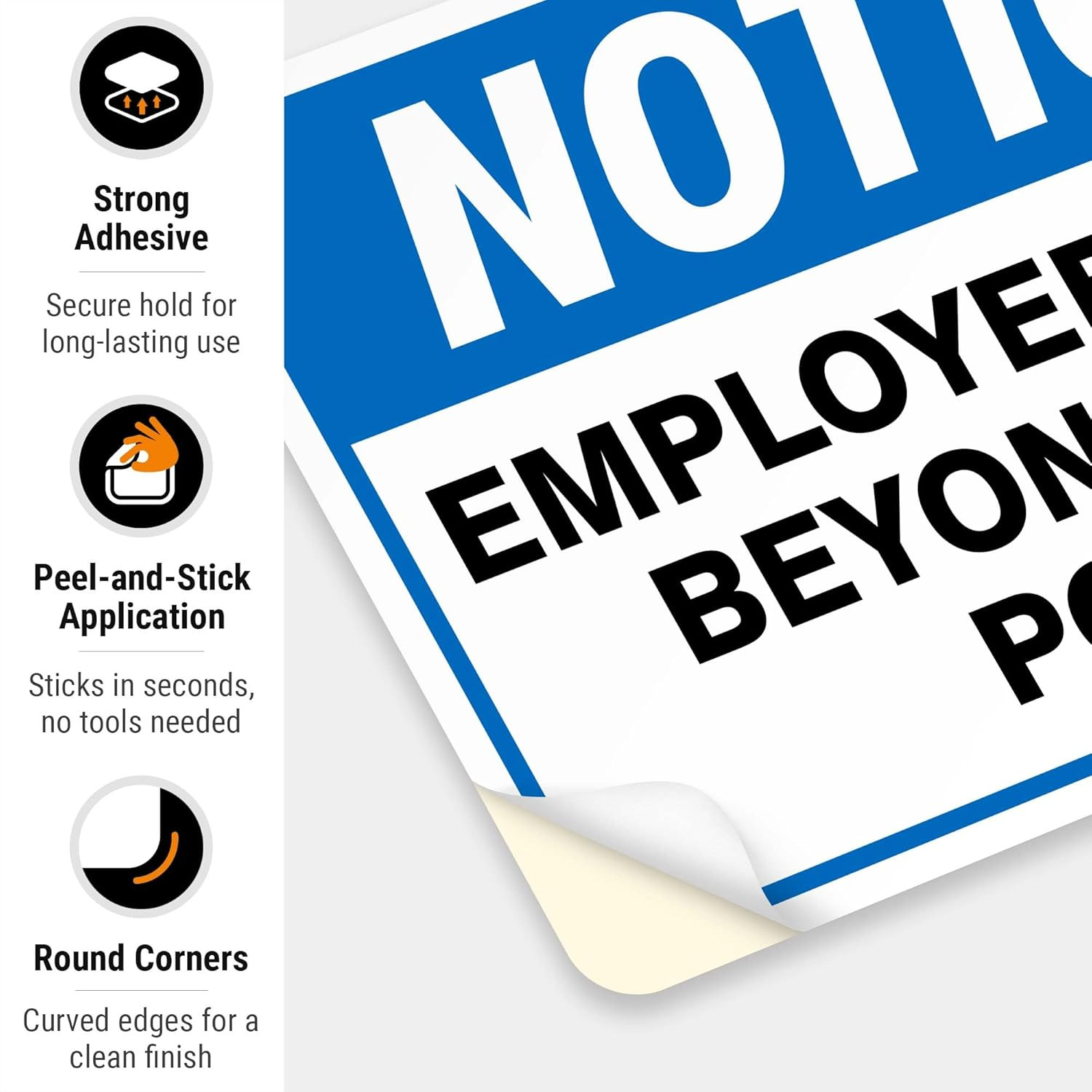 2pc Employees Only Door Sign Set Weatherproof UV Protected Vinyl Decals USA Made