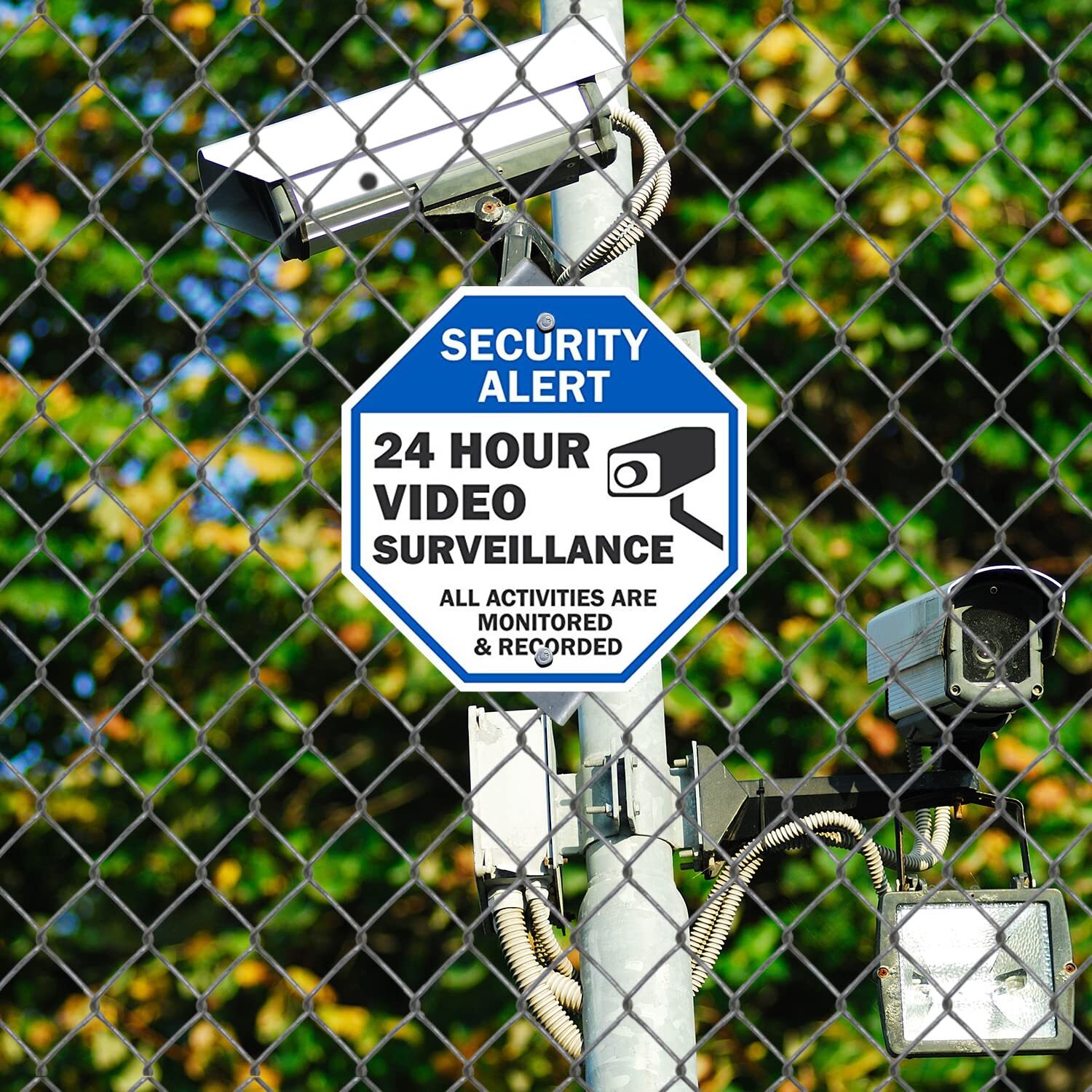 Security Alert Sign 24 Hour Video Surveillance 10×10 Inch Aluminum Warning Sign