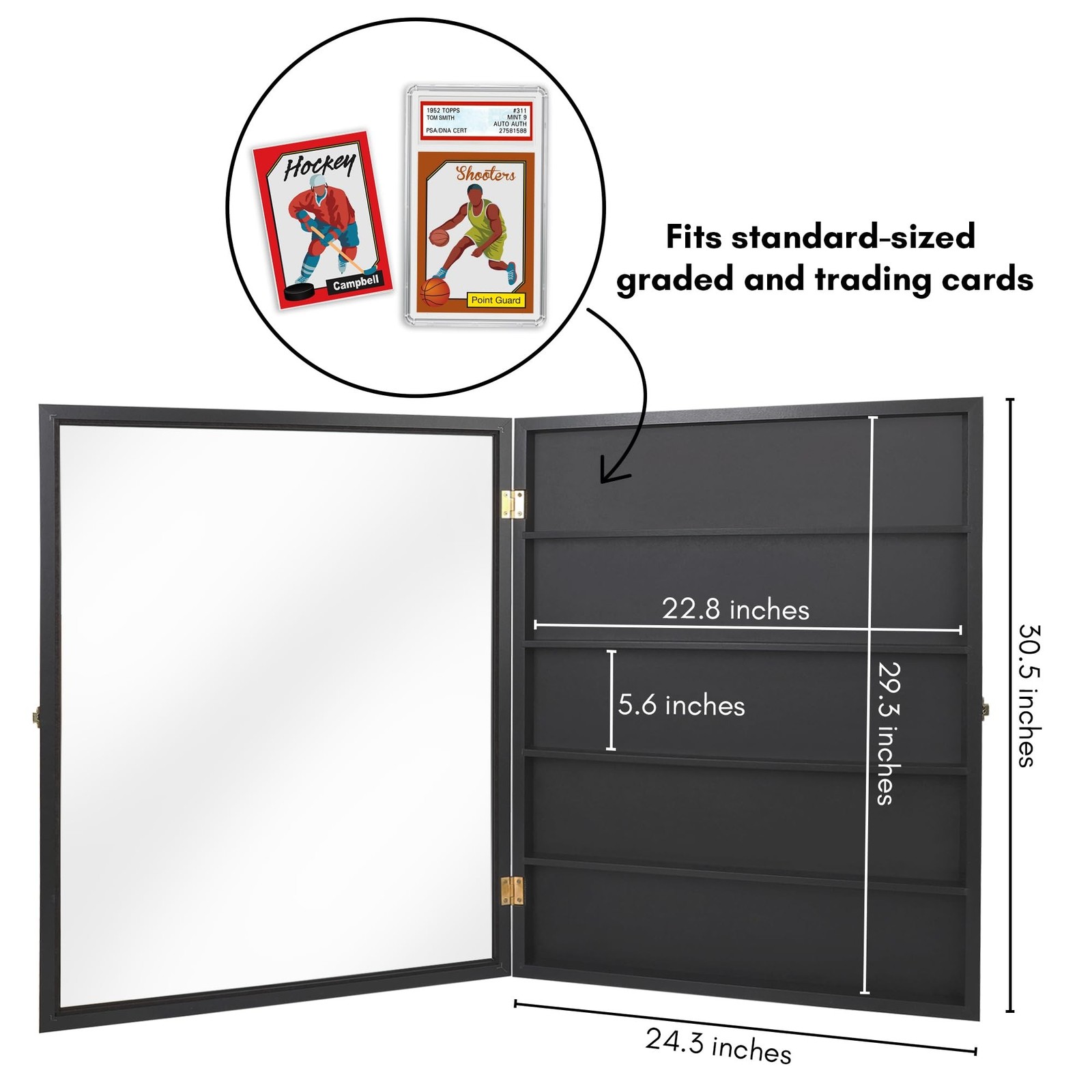 Americanflat 24×31 Baseball Card Display Case Lockable – Holds Up to 35 Colle…
