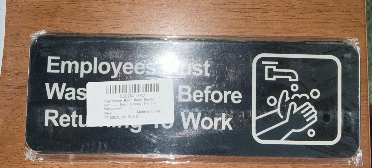 employees must wash hands sign Brings 4 In Pack