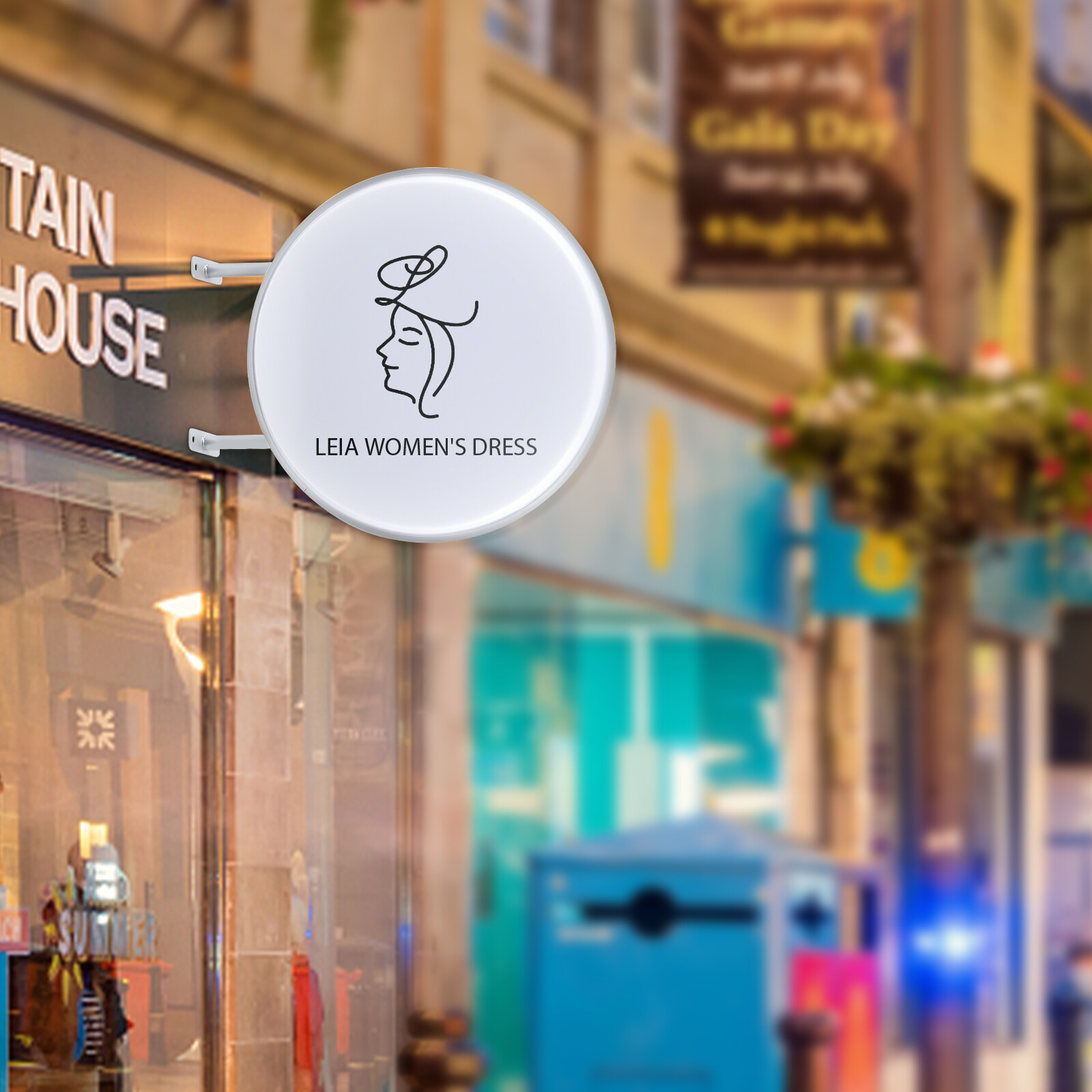 Round LED Light Box Sign Double Sided Outdoor Illuminated Business Sign【 24 »】