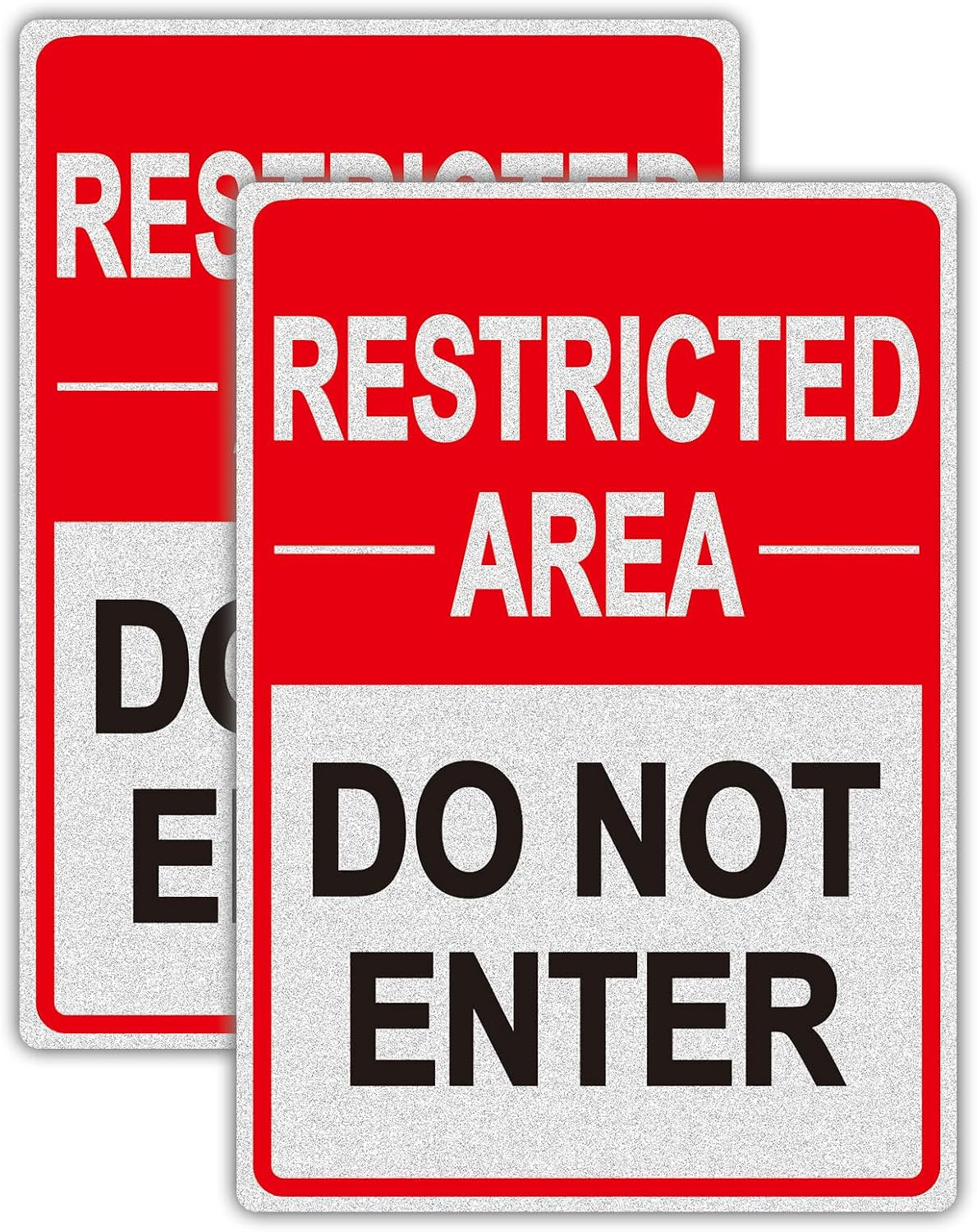 Do Not Enter Sign, Restricted Area 2 Pack 7X10 Inch | Durable Reflective Vinyl S
