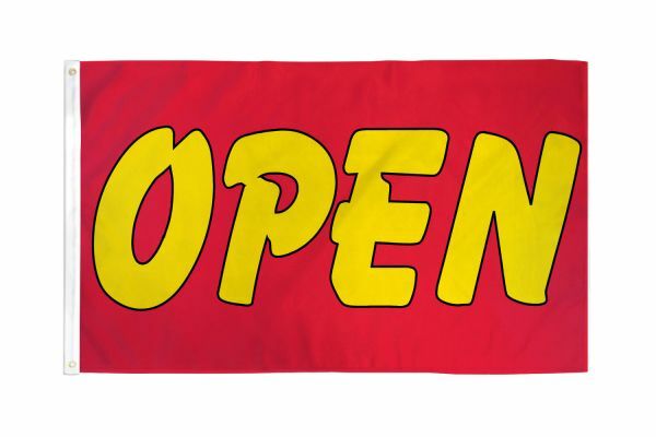 Open Flag 3x5ft We&rsquo;re Open Now Open Sign Open Banner Red Yellow Flag