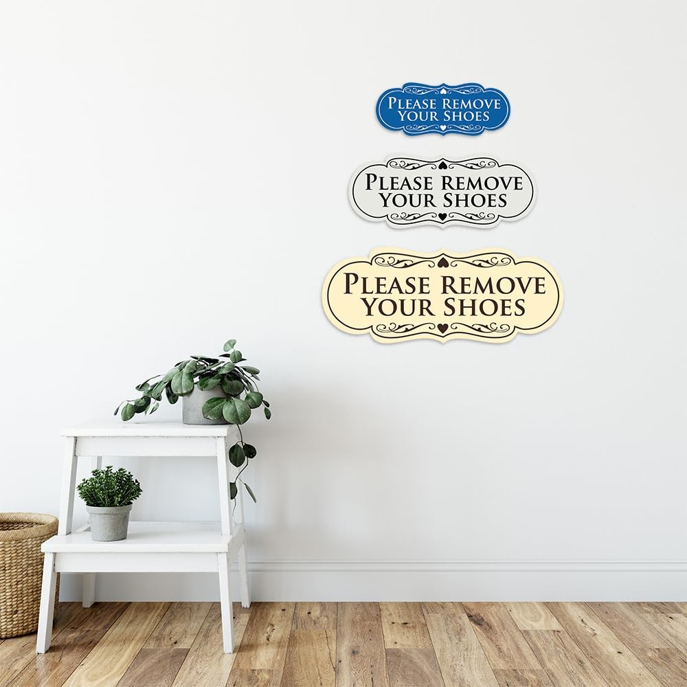 Please Remove Your Shoes Sign Home Entryway Wall Door Decor Black Gold
