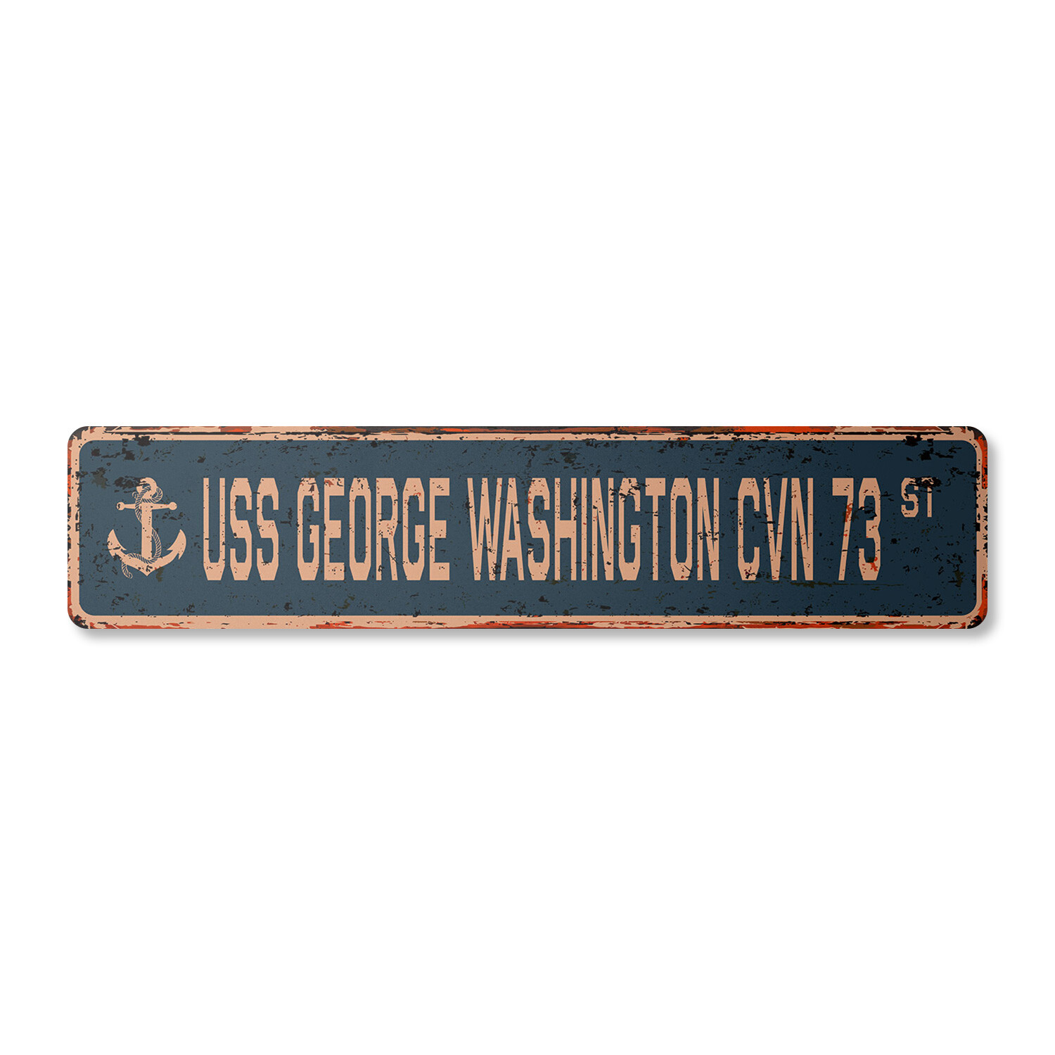 USS GEORGE WASHINGTON CVN 73 Vintage Street Sign us navy ship veteran sailor