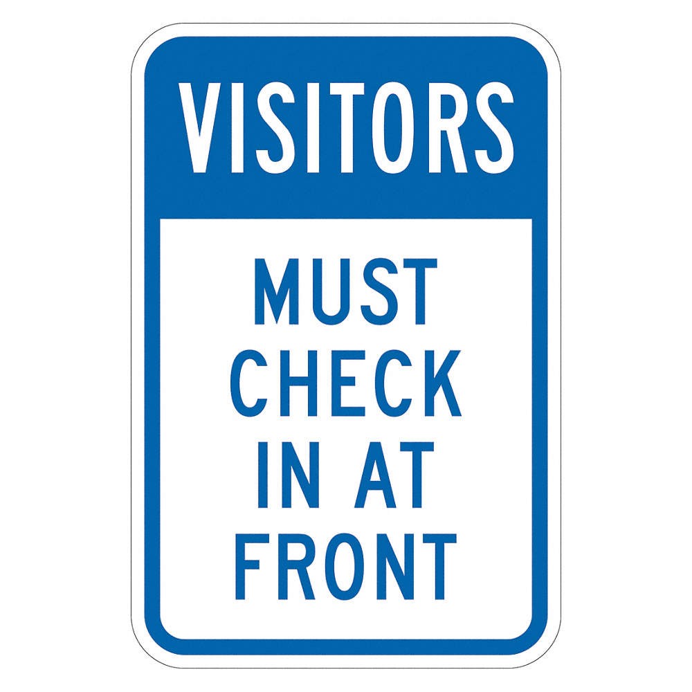 LYLE T1-6111-EG_12x18 Rflctv Visitors Sign,18x12in,Aluminum 448Y59