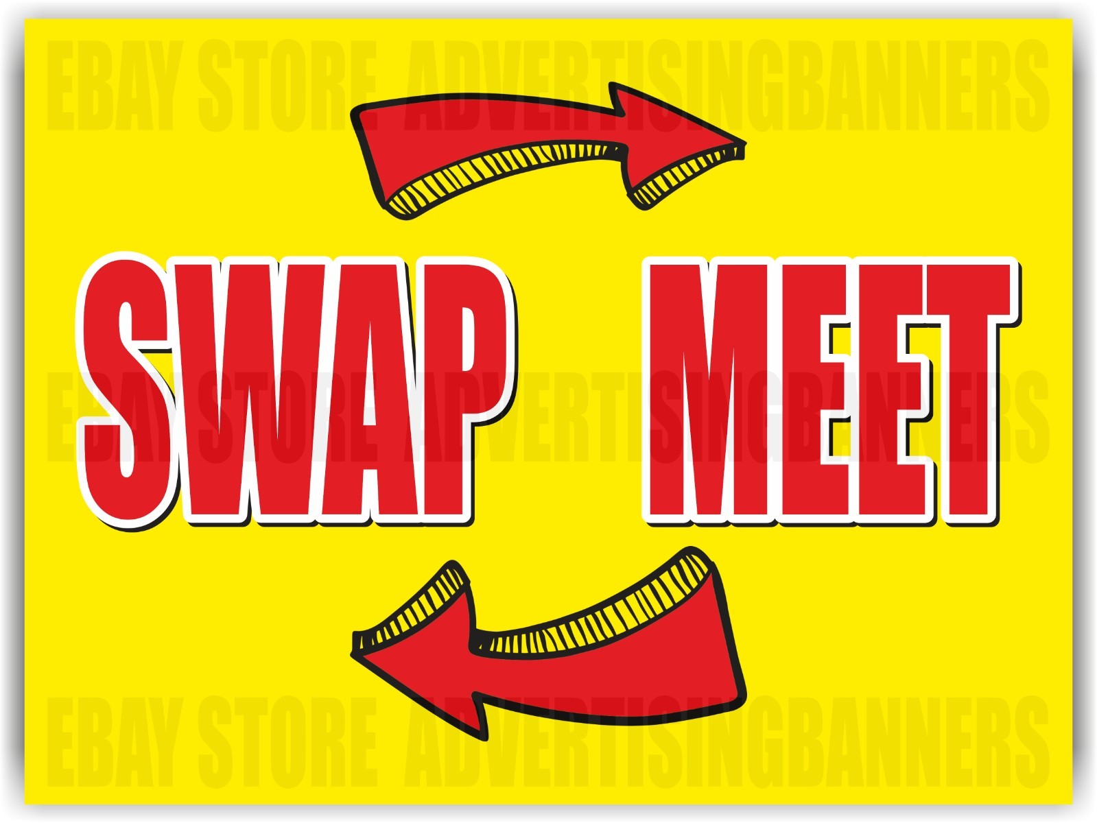 SWAP MEET Yard Sign with H-Stakes Sign Flea Market Antique Outdoor Mall Bazaar