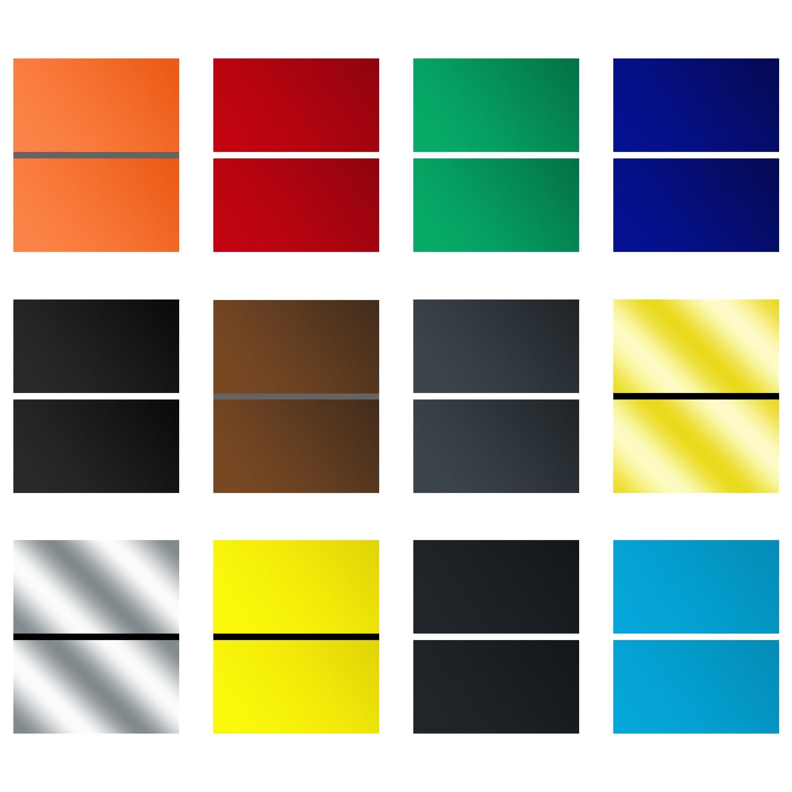 12 PCS 11.8×6.49×0.05 Inch Double Color ABS Plastic Sheets Engraving Signage