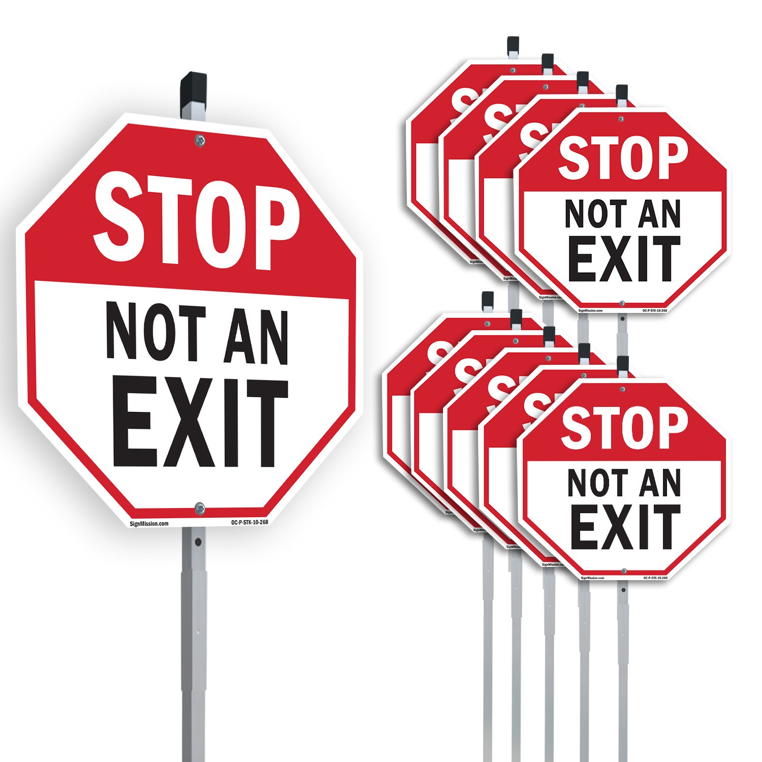 Stop Not an Exit Octagon Sign With Stake Weather Resistant UV Protected