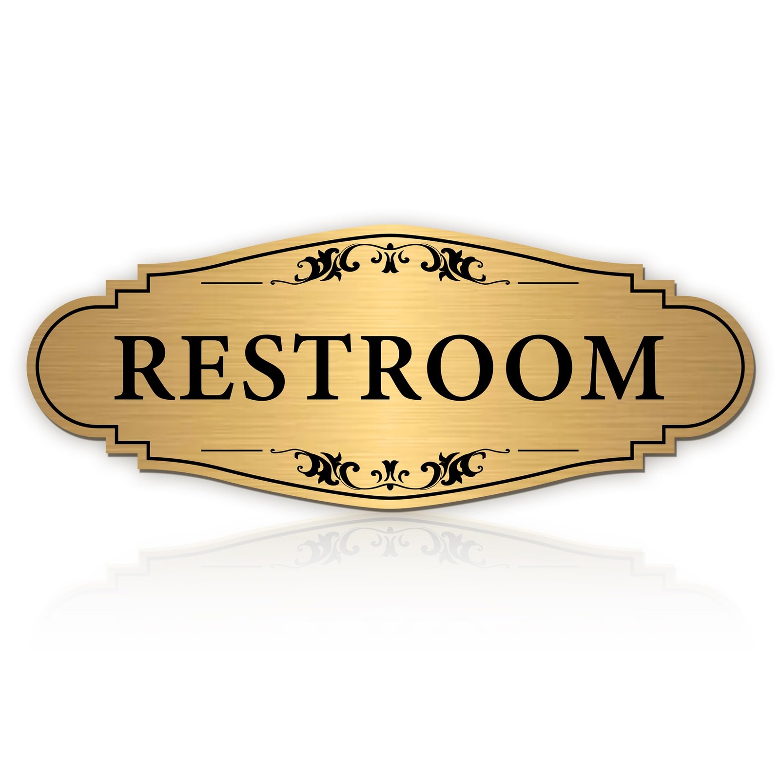 Restroom Sign Sticker for Business & Home, 9IN, Gold 012