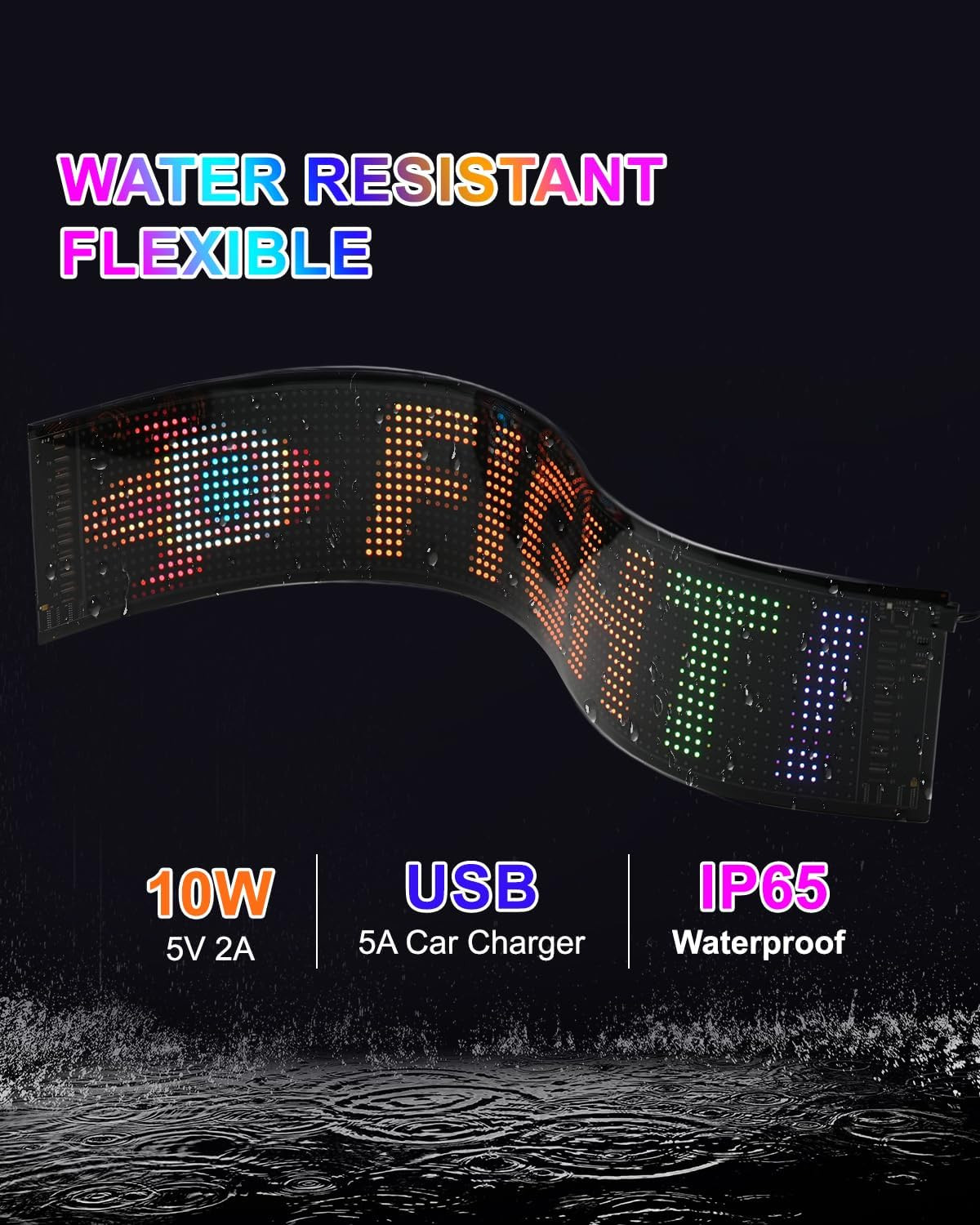 Full Color Programmable LED Sign with Bluetooth Control – 23&Prime; x 5&Prime; Display