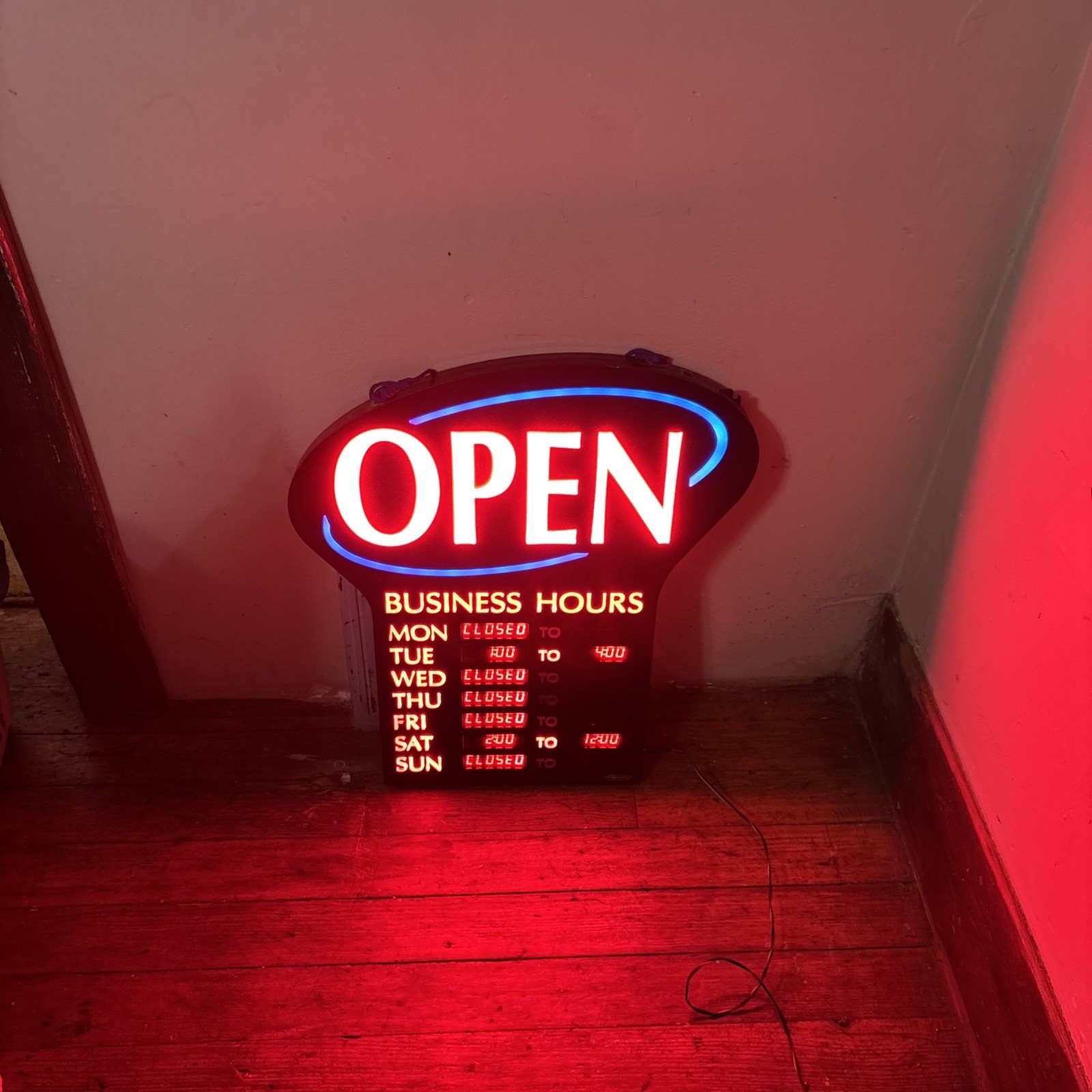 OPEN sign LED with our displayed