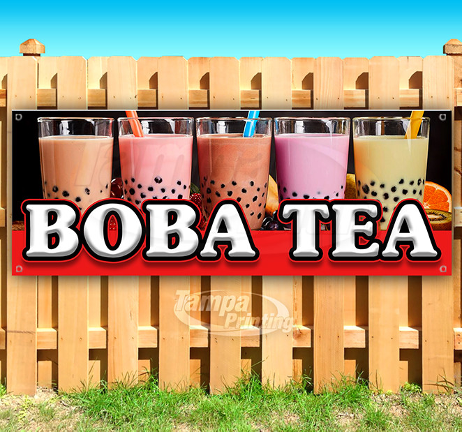 BOBA TEA Advertising Vinyl Banner Flag Sign Many Sizes CARNIVAL FAIR FOOD