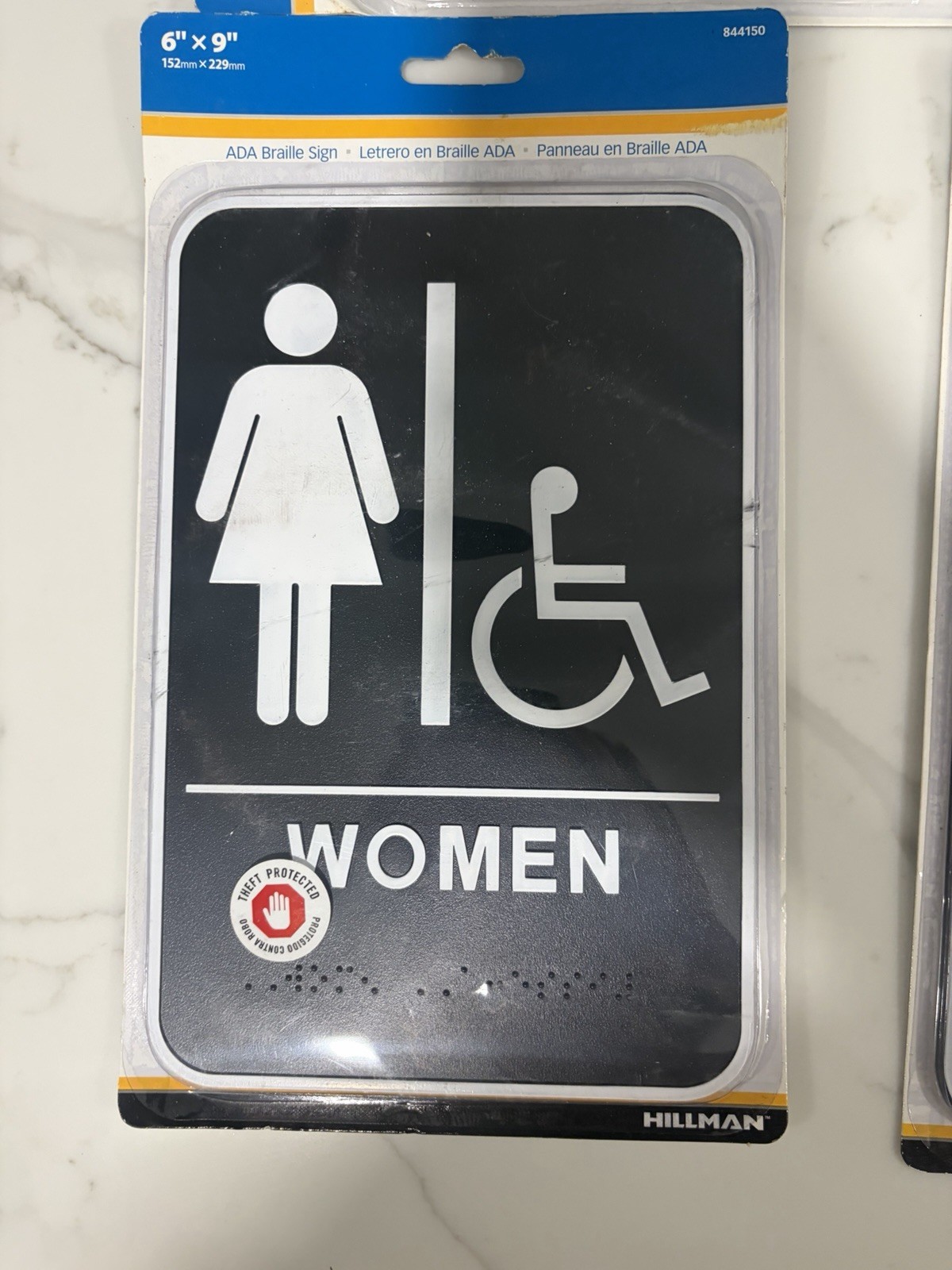 Hillmans Unisex Ada Braille Restroom Sign Set