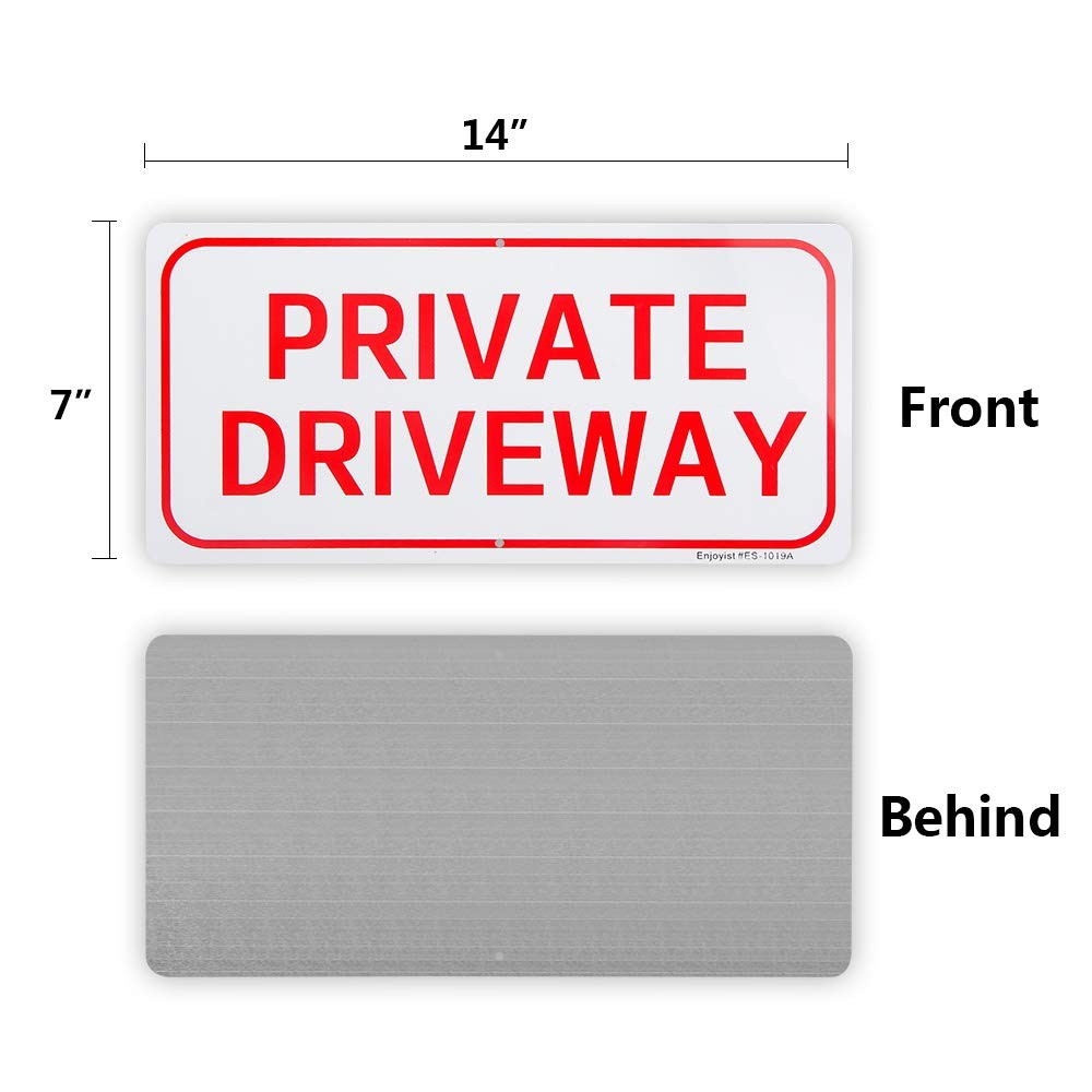 2 Pack Private Driveway Sign, 14&Prime;x 7&Prime; .04&Prime; Aluminum Reflective Sign Rust Free…
