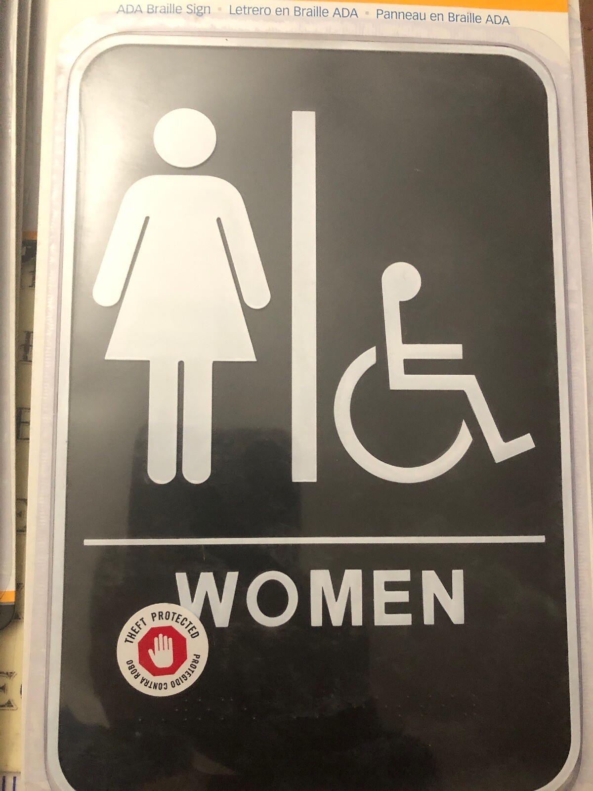Hillman 844150 844148 5X Women 5X MEN Accessible ADA Braille Self Adhesive Sign