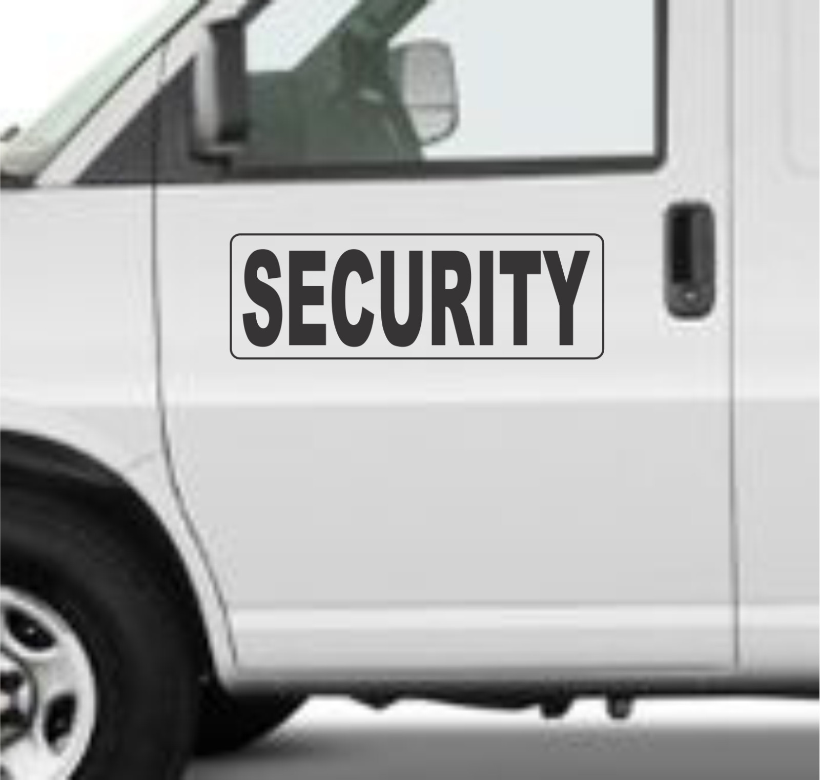 SECURITY 6&Prime;x18&Prime; black Magnetic Vehicle Signs to fit Van Car Truck or SUV