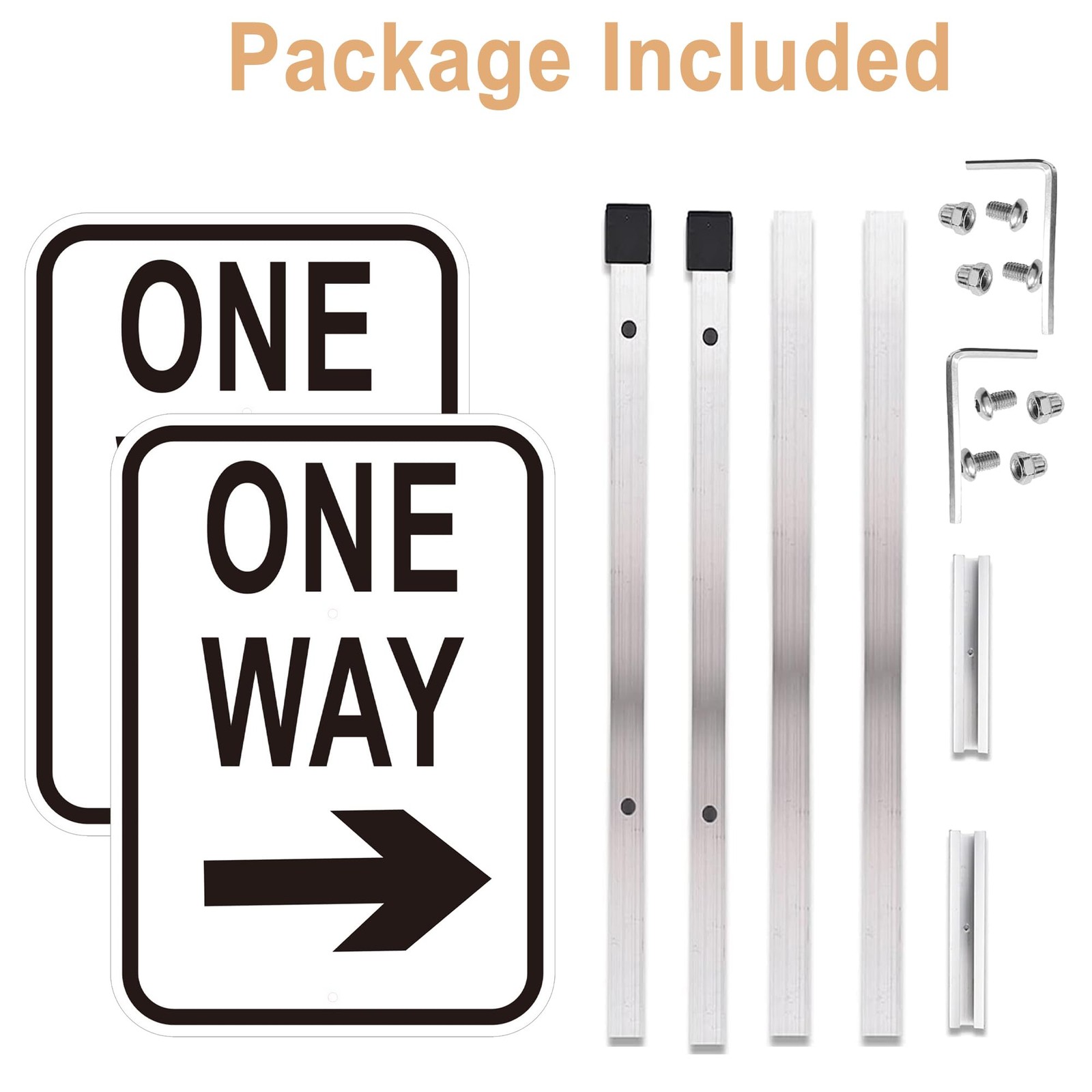 2Pack One Way Removable Arrow Signs with 36 Inch Metal Stake, 14×10 Inch Slow…