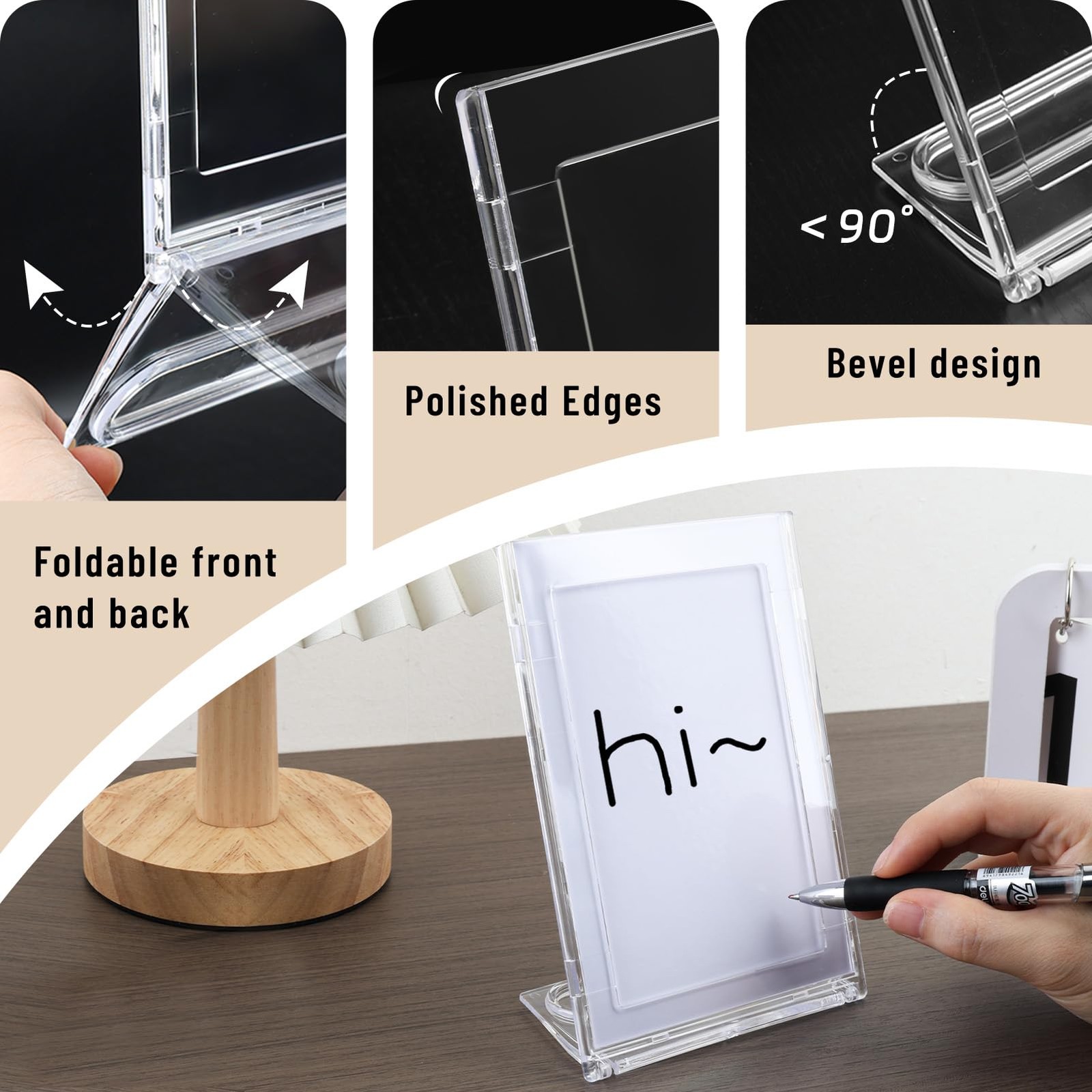 10 Pack 4×6 Inch Small Sign Holder Vertical Double-Sided Usage with Swivel Ba…