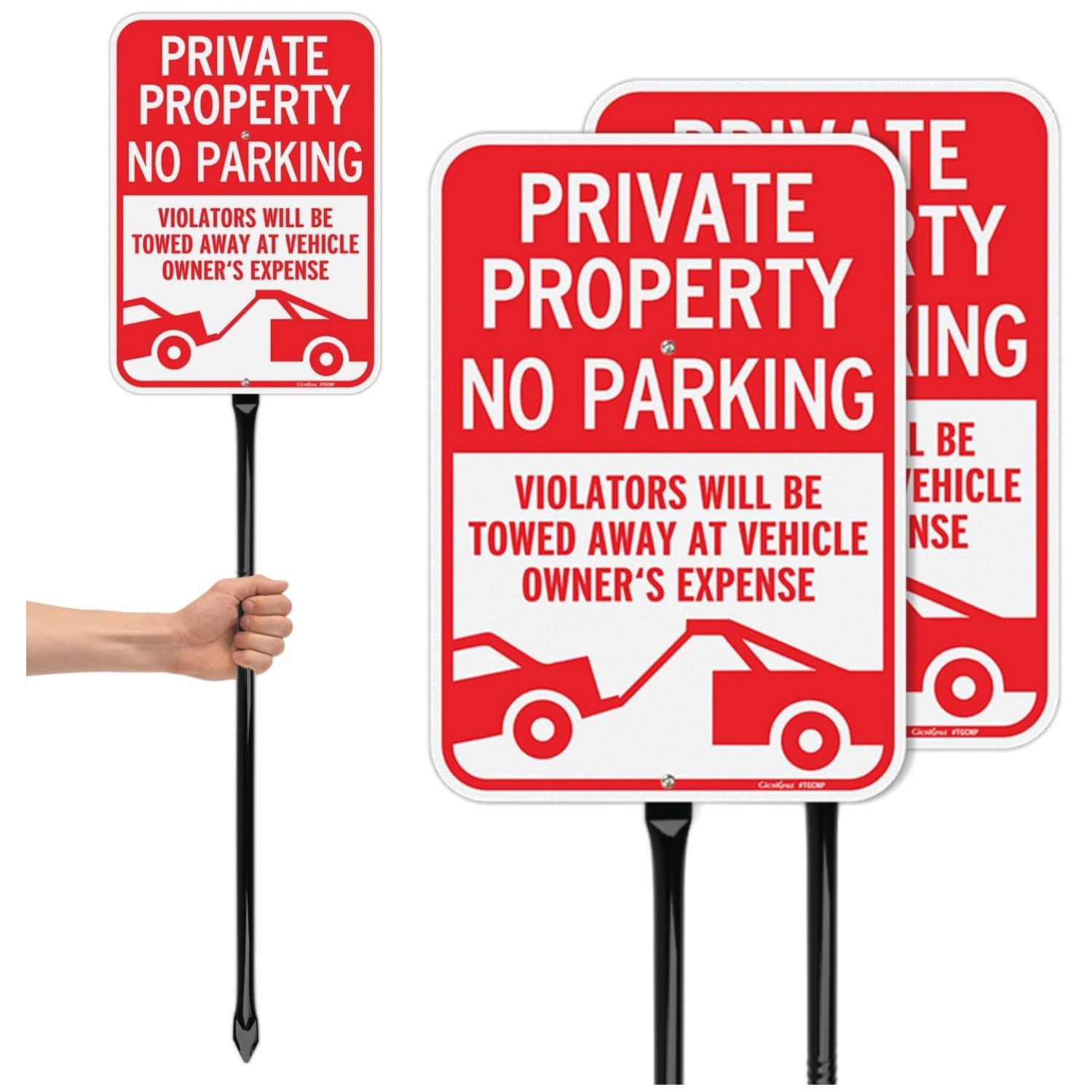Reflective No Parking Signs 14&Prime;x10&Prime; – 2 Pack