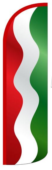 Red White Green Swooper Flutter Windless Feather Flag