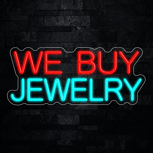 We Buy Jewelry LED Neon Sign 24&Prime;L x 10&Prime;H #32867