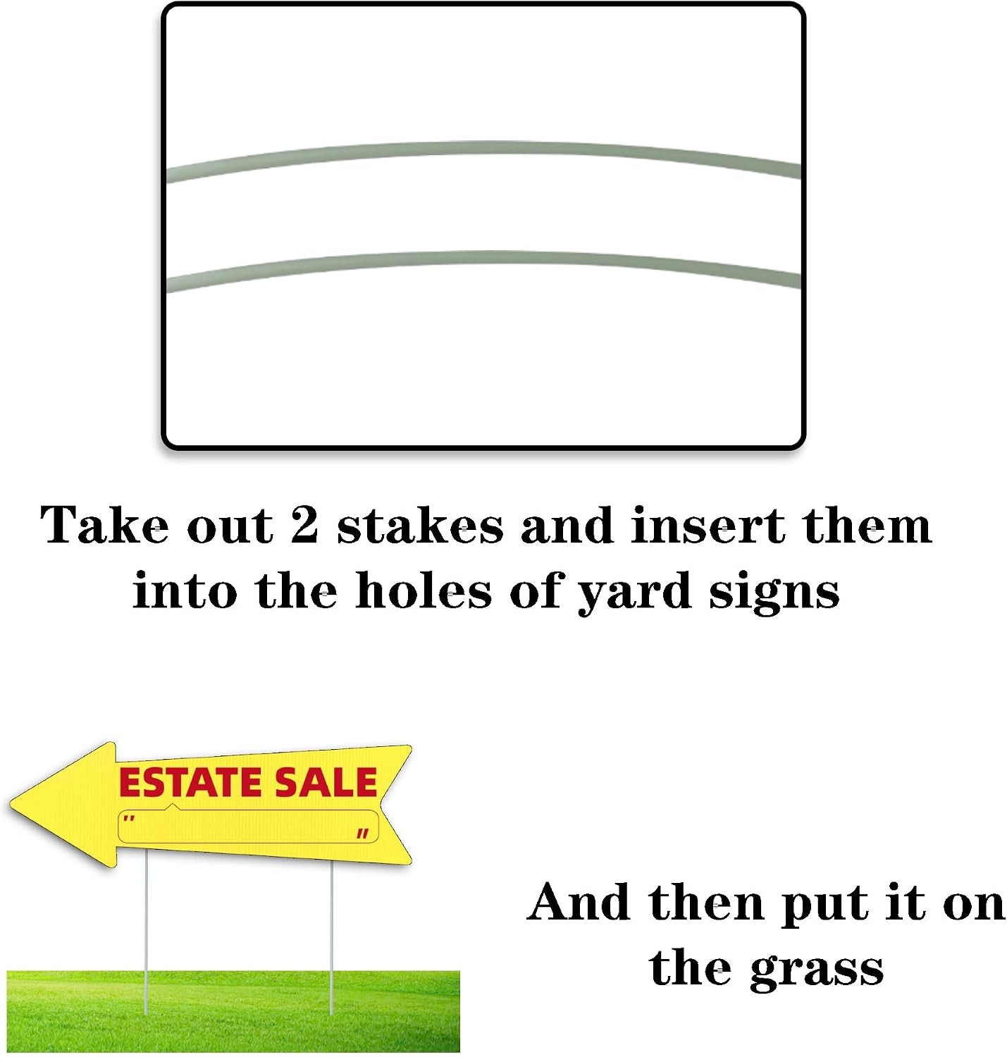 Estate Sale Yellow Arrow Yard Signs with Stakes-16 x 5 in Double Sided,For 10