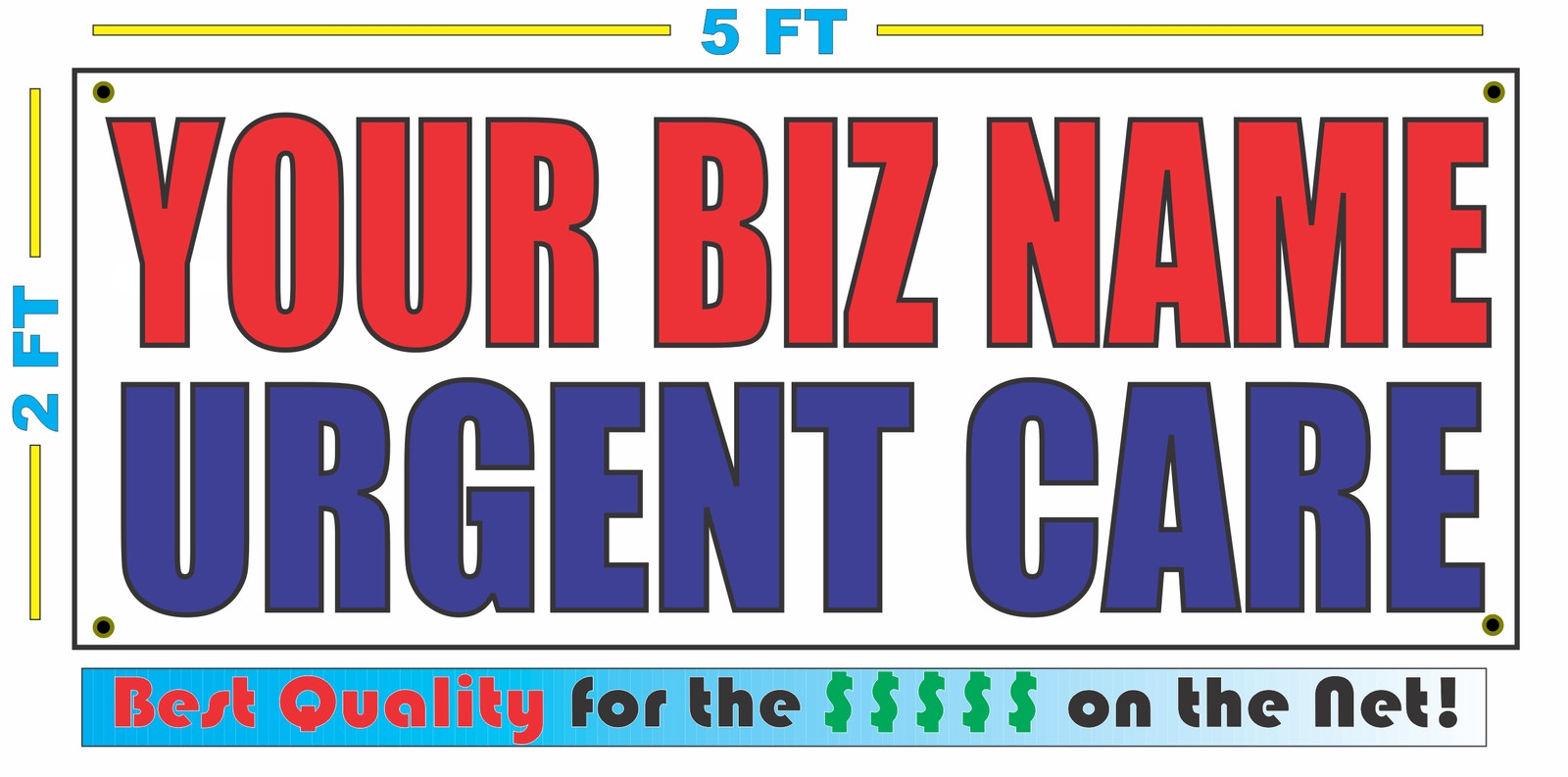 CUSTOM NAME URGENT CARE Banner Sign NEW Larger Size Best Quality for the $$$