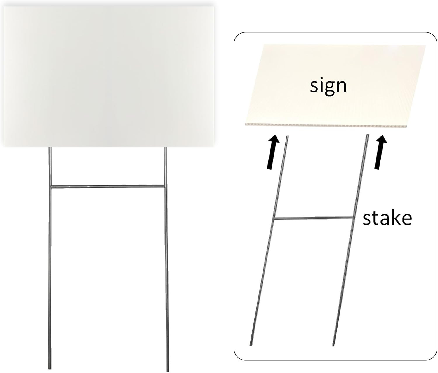 14.9 » X 5.9 »Heavy Duty Metal H-Stakes Frame Wire Stakes Yard Sign Stake Lawn S