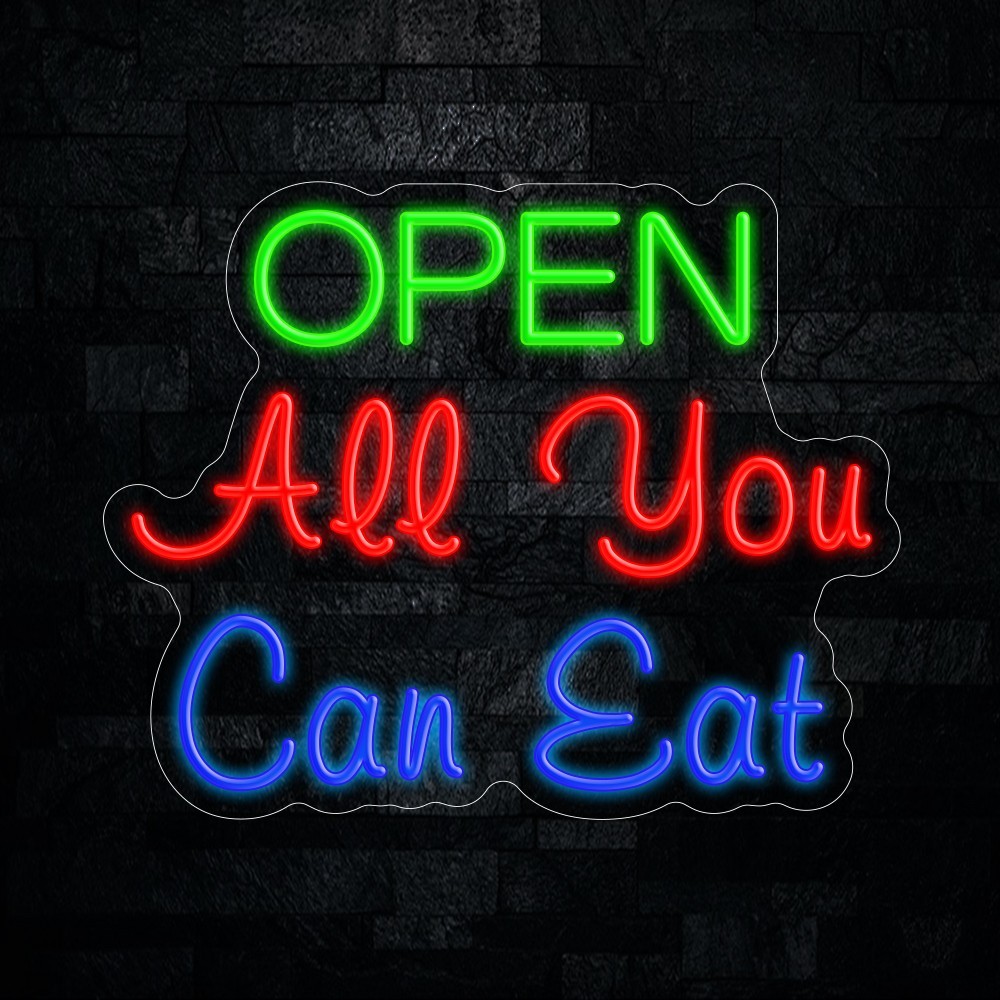 All You Can Eat LED Neon Sign 20&Prime;L x 16&Prime;H #25055