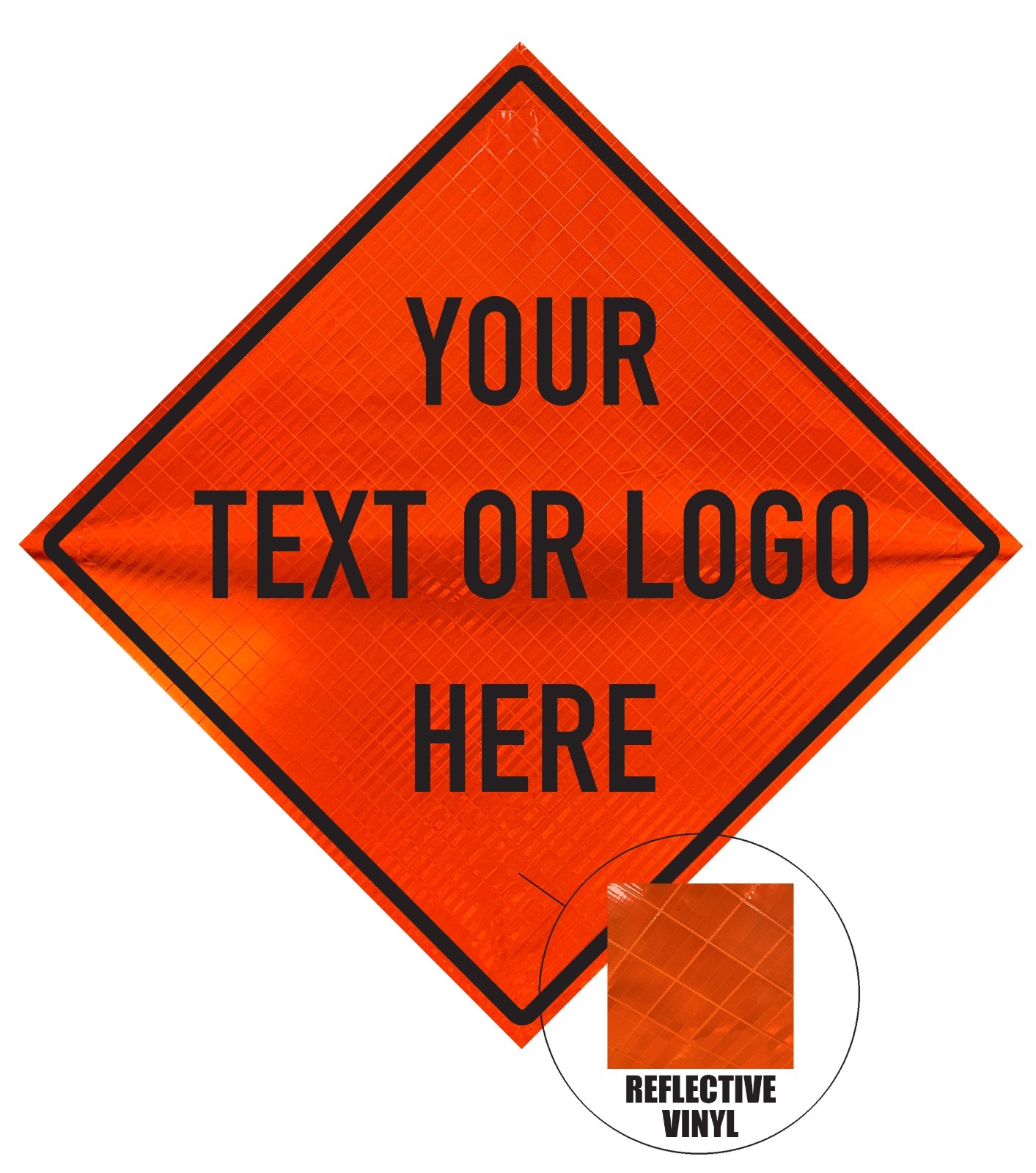 36&Prime; Custom Reflective Orange MUTCD Roll-Up Traffic Safety Sign & Aluminum Stand