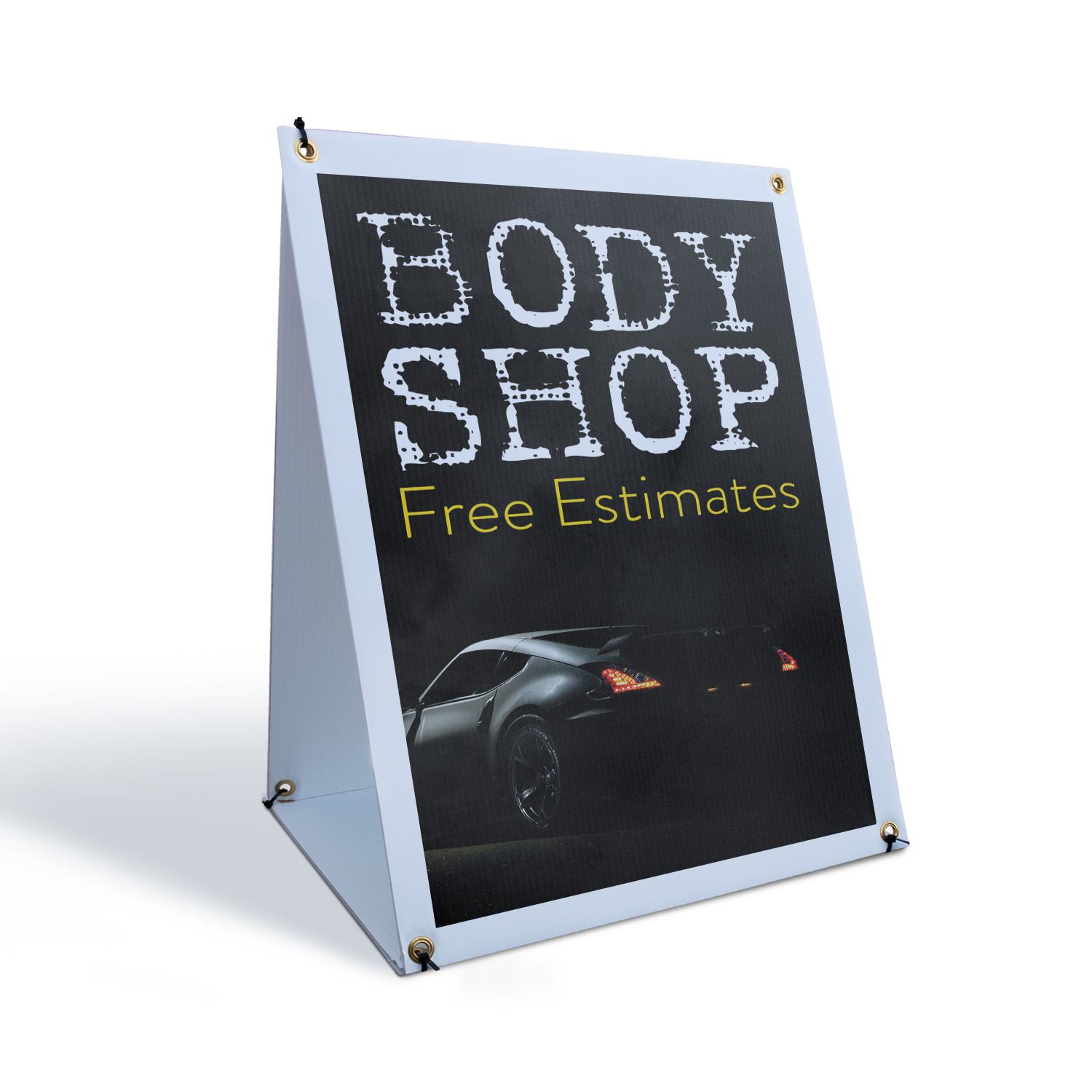 Body Shop Free Estimates A-Frame Sidewalk Sign Collision Repair Auto Paint