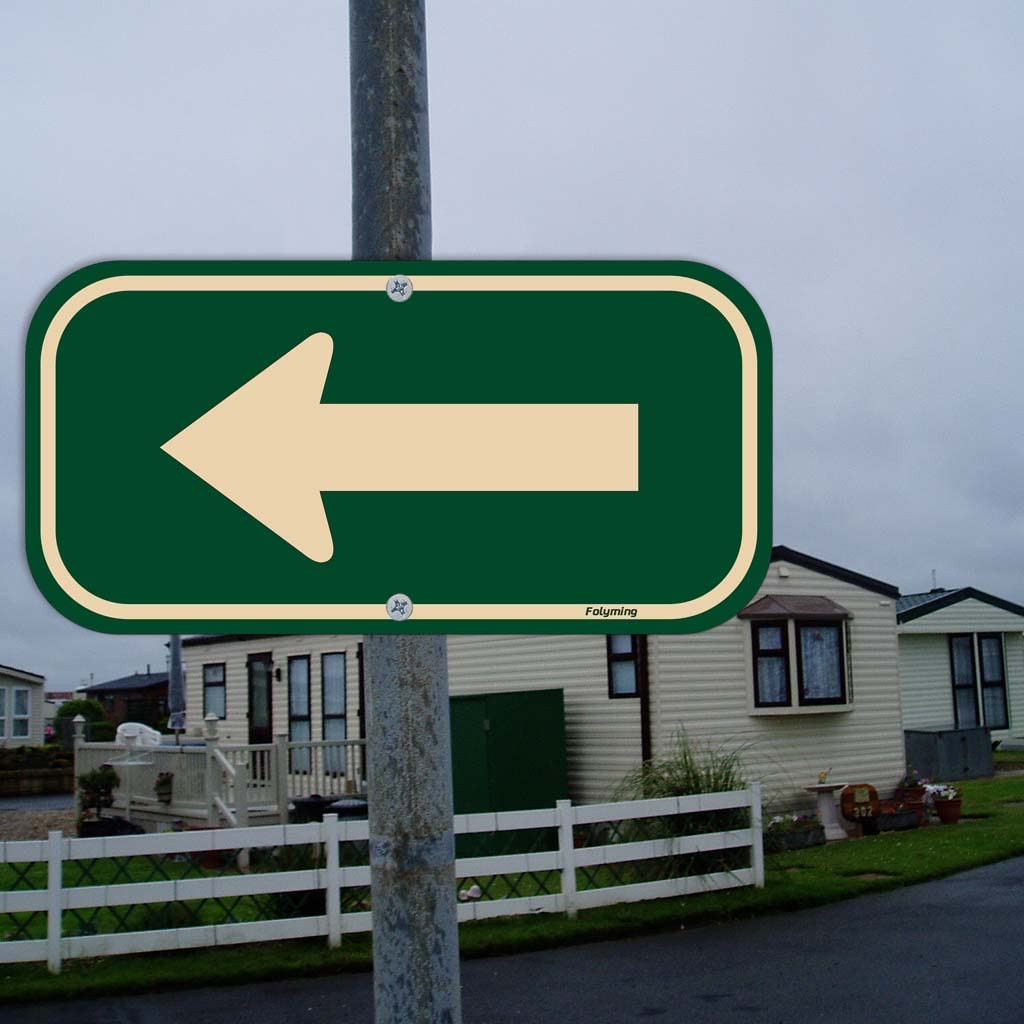 2 Pack Left Arrow Signs 12 x 6 Inches Arrow Signs Metal Reflective Sturdy Rus…